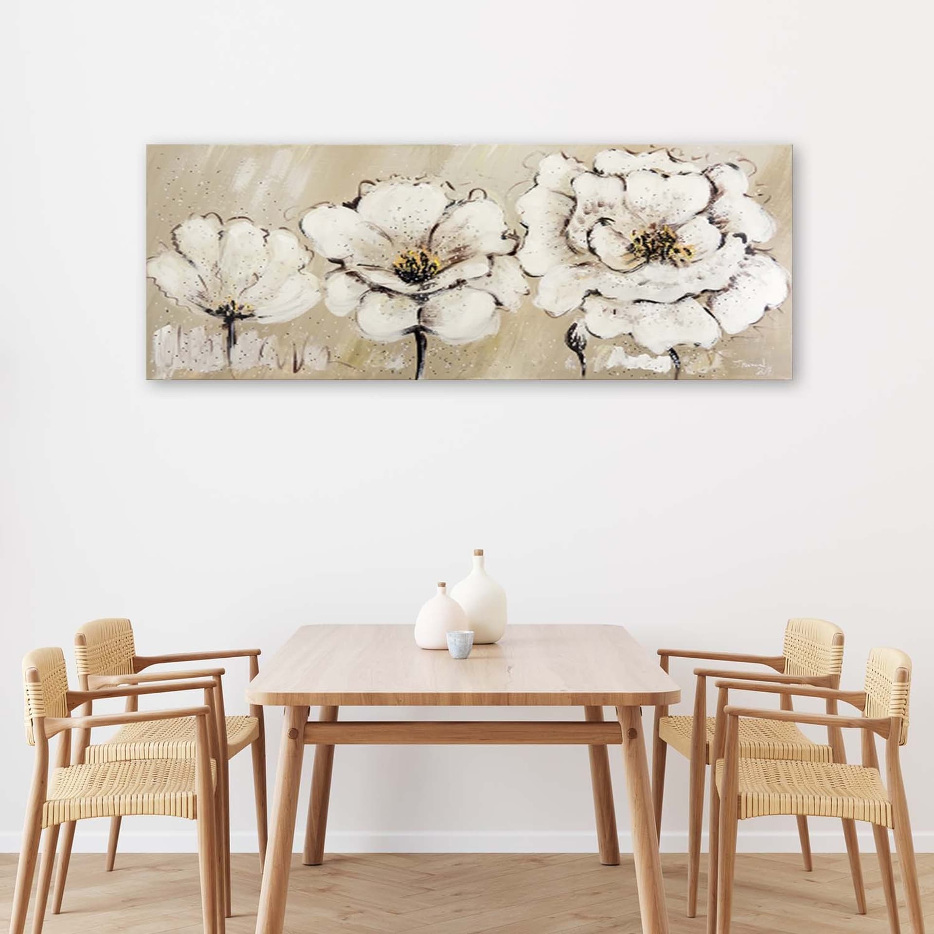 

Obraz na płótnie, Malowane kwiaty boho (Rozmiar 150x50)