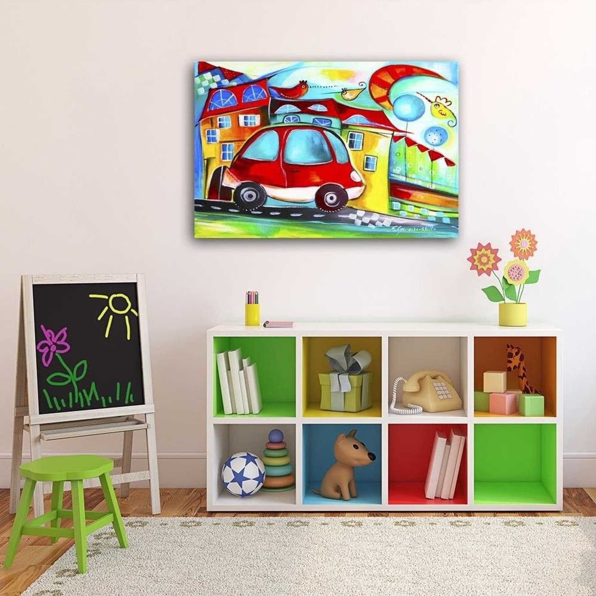 

Obraz na płótnie, Czerwony samochodzik (Rozmiar 120x80)