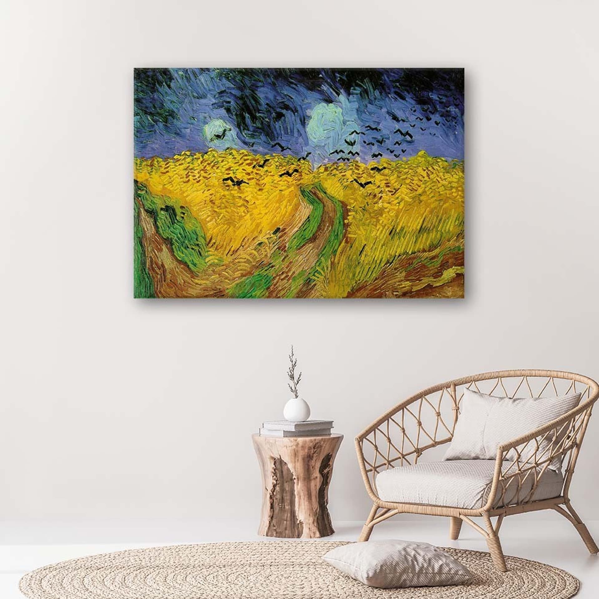 

Obraz na płótnie, Pole pszenicy z krukami - V. van Gogh reprodukcja (Rozmiar 90x60)