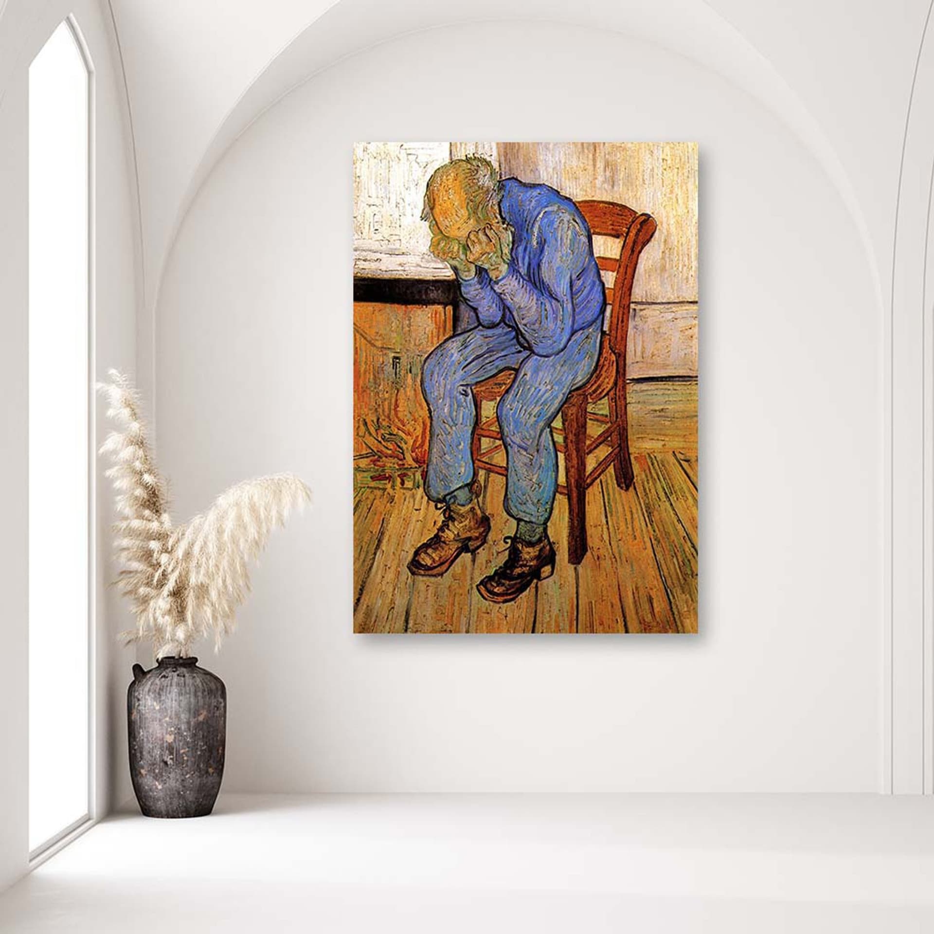 

Obraz na płótnie, Stary człowiek w smutku - V. van Gogh reprodukcja (Rozmiar 40x60)