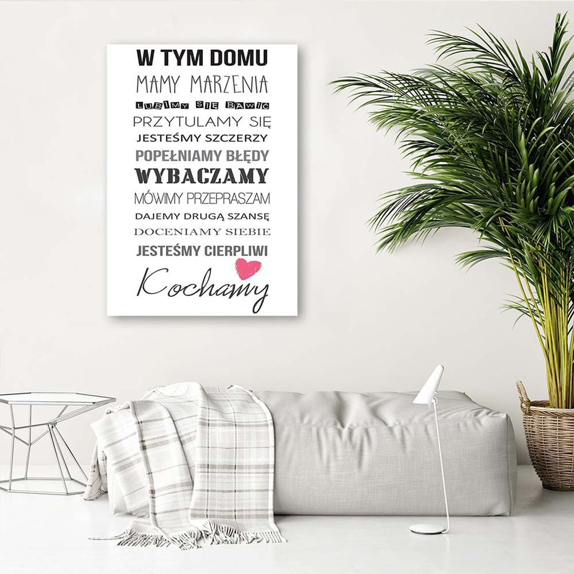 

Obraz na płótnie, W tym domu typografia (Rozmiar 80x120)