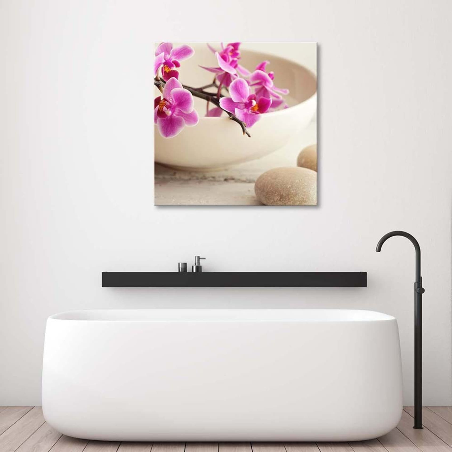 

Obraz na płótnie, Różowe orchidee zen shabby chic (Rozmiar 40x40)
