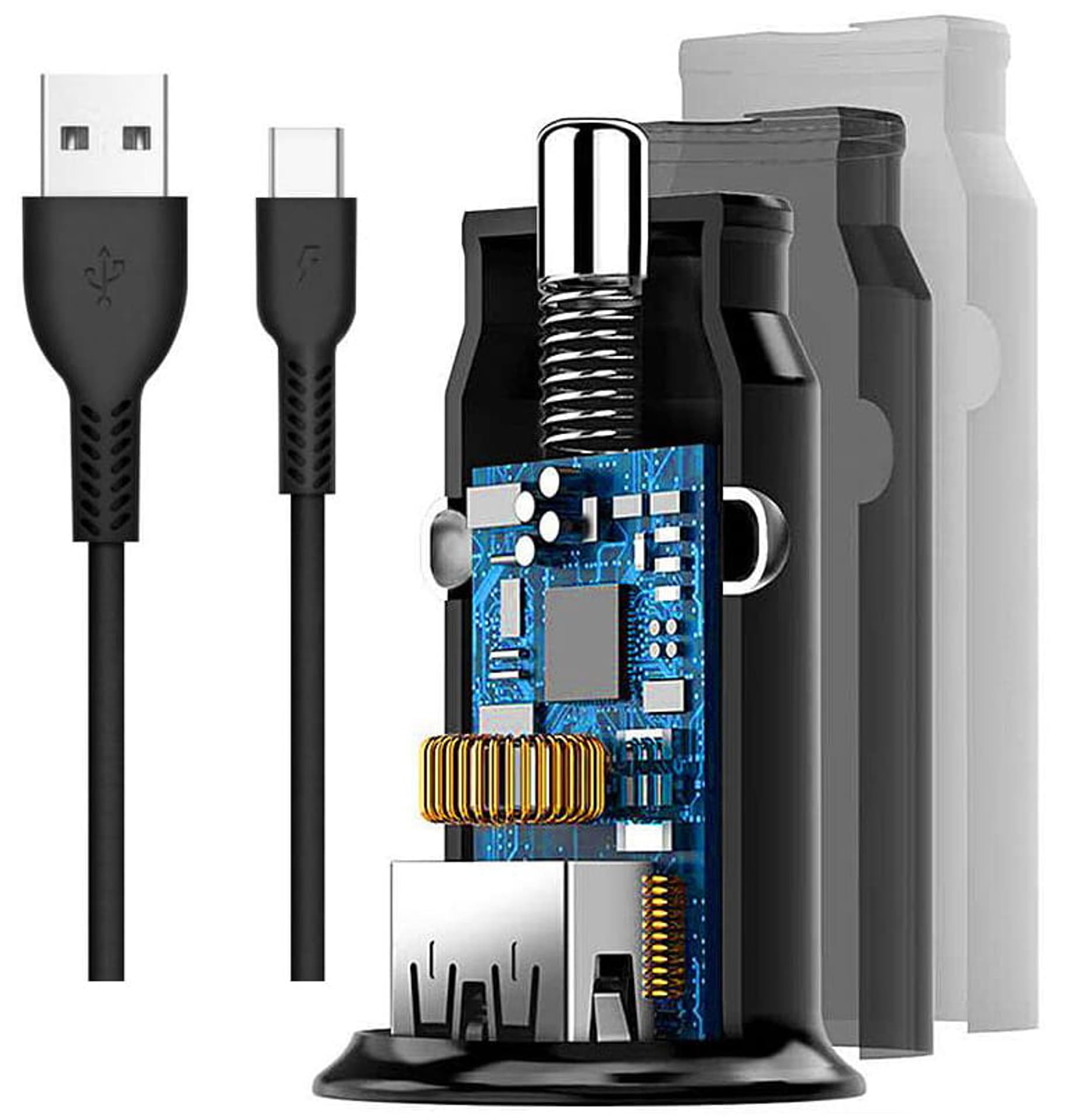 

Ładowarka samochodowa USB 18W 3A QC3.0 (typ-C, czarny)