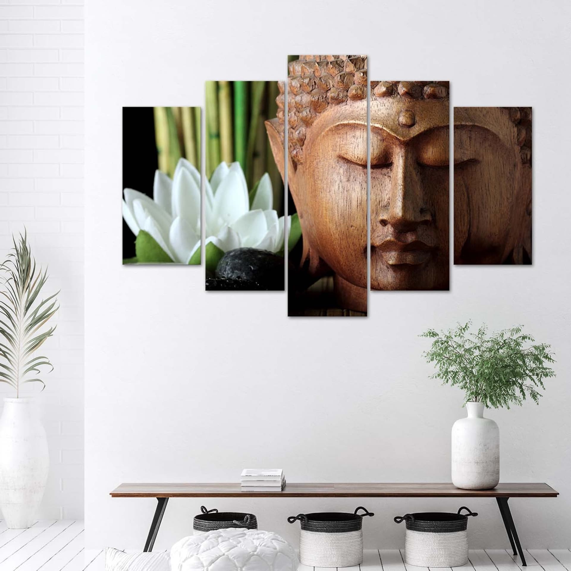 

Obraz pięcioczęściowy Deco Panel, Budda i biały kwiat (Rozmiar 200x100)