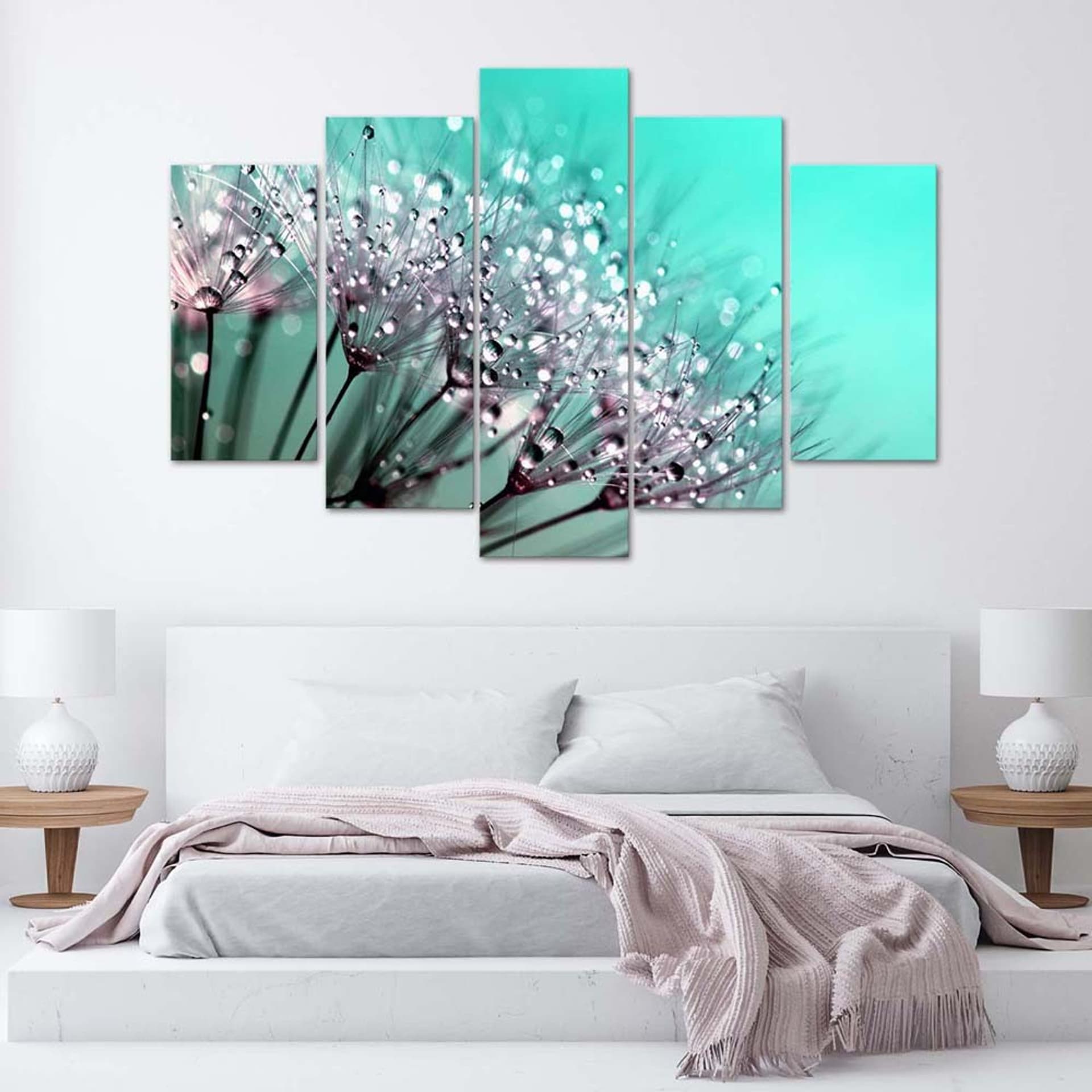 

Obraz pięcioczęściowy Deco Panel, Dmuchawce turkusowe (Rozmiar 100x70)