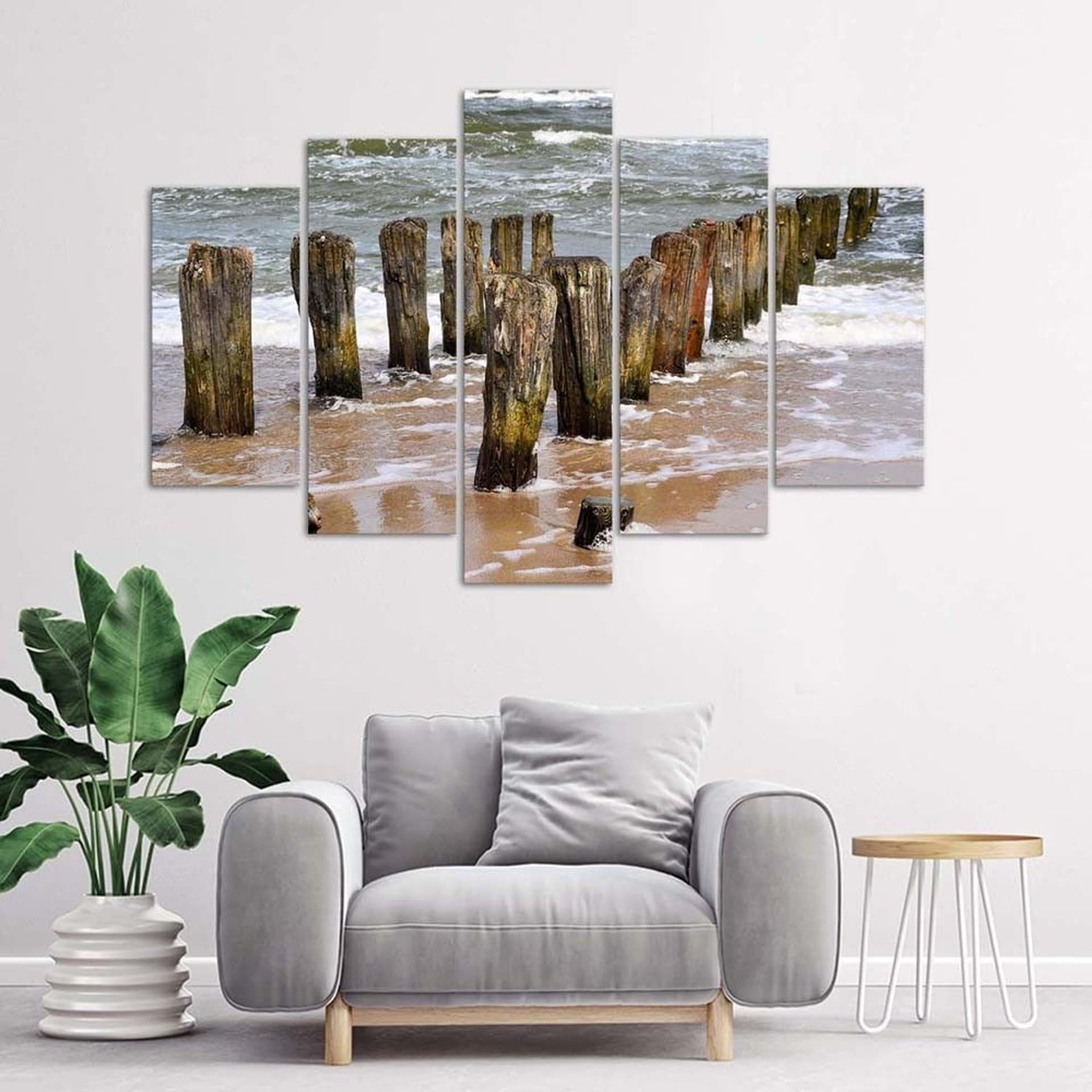

Obraz pięcioczęściowy Deco Panel, Falochrony na plaży (Rozmiar 150x100)