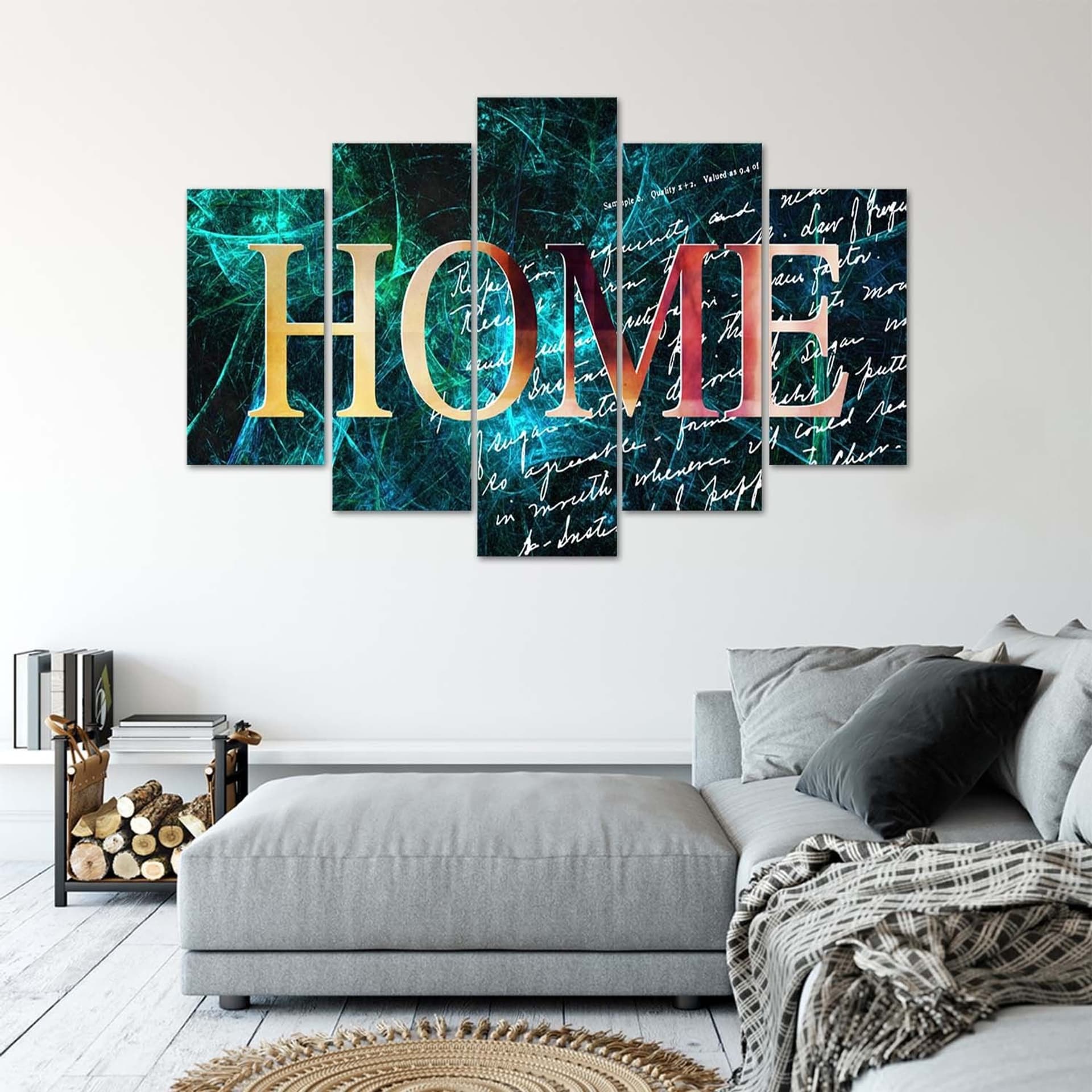 

Obraz pięcioczęściowy na płótnie, Napis Home na tle listu (Rozmiar 150x100)