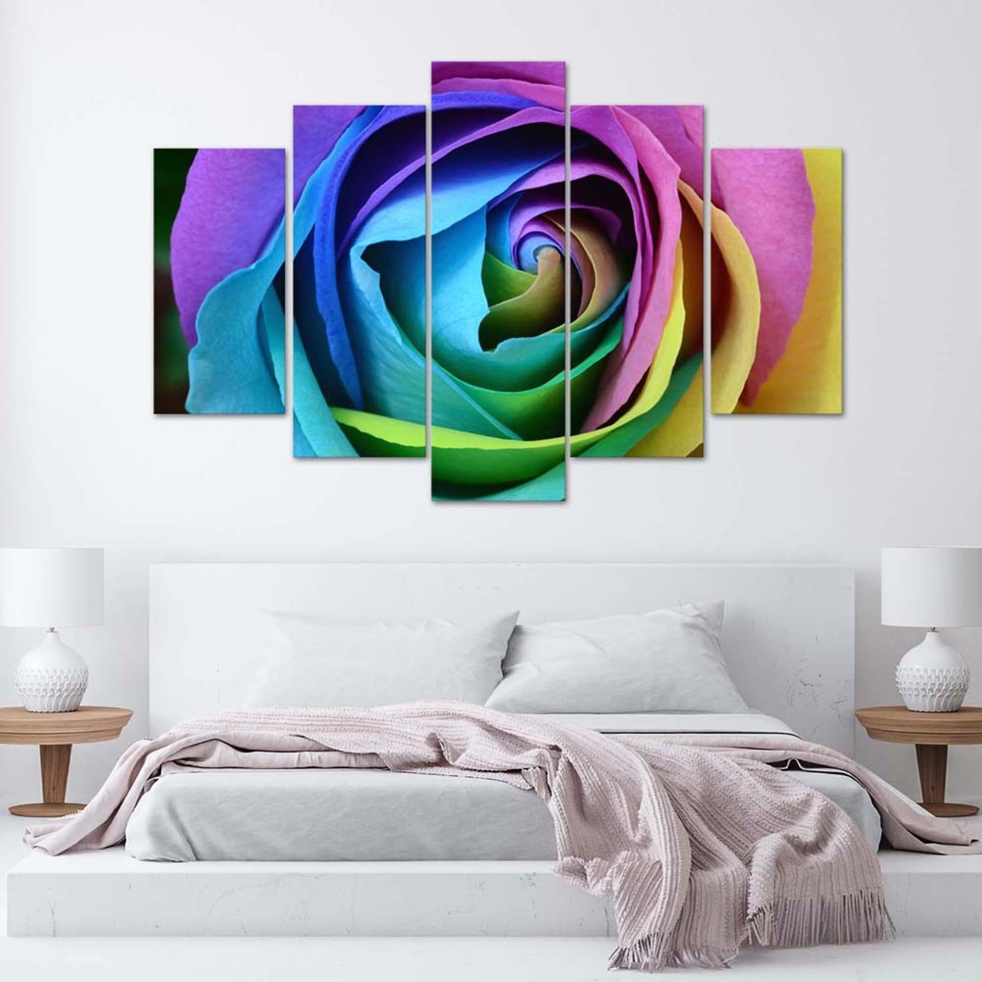 

Obraz pięcioczęściowy Deco Panel, Kolorowa róża (Rozmiar 150x100)