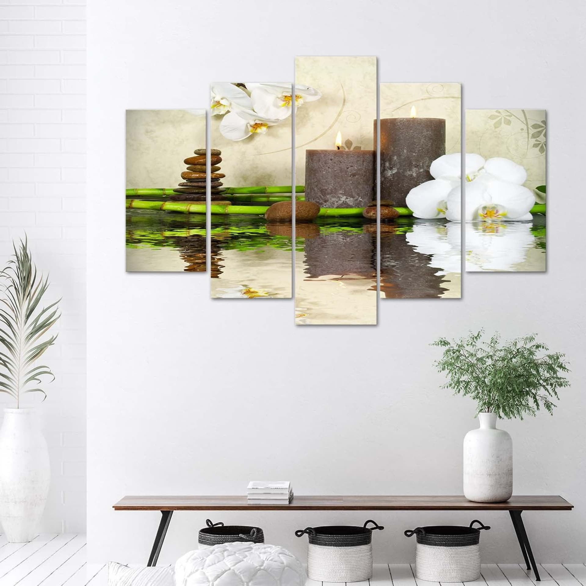 

Obraz pięcioczęściowy Deco Panel, Kompozycja zen ze świecami (Rozmiar 200x100)