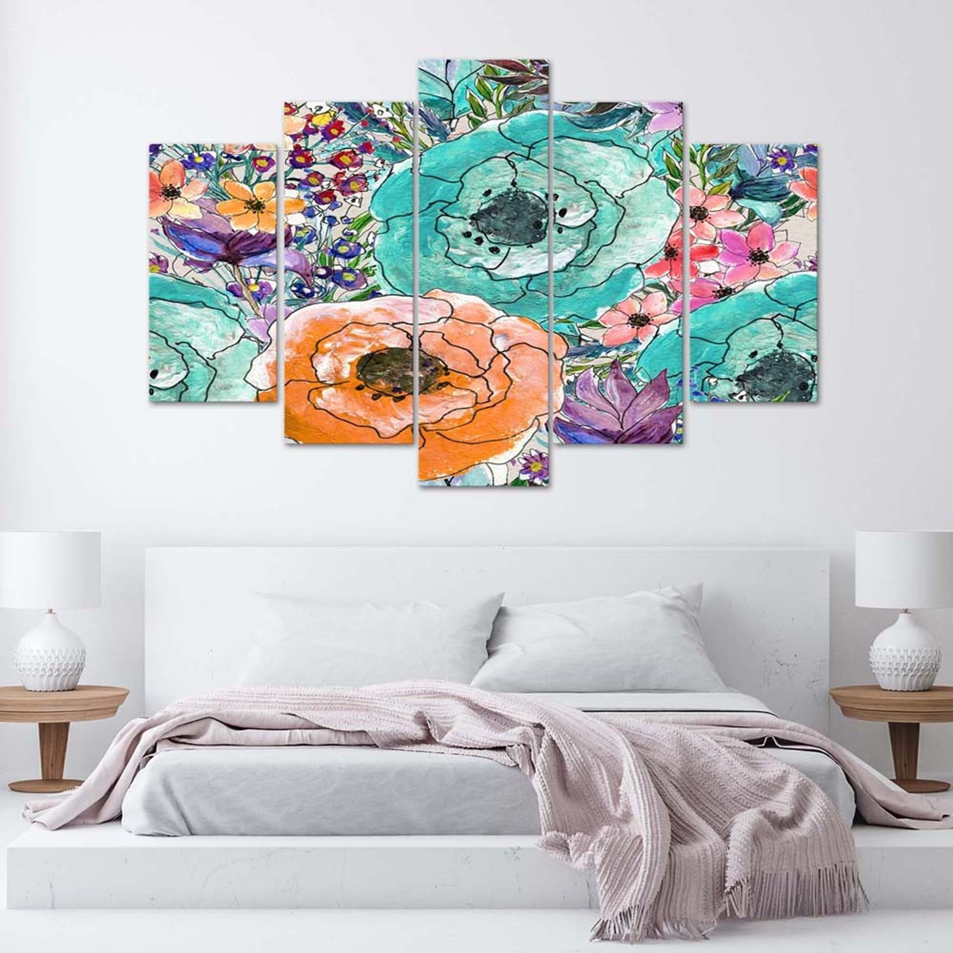 

Obraz pięcioczęściowy Deco Panel, Kompozyja z kwiatów (Rozmiar 200x100)
