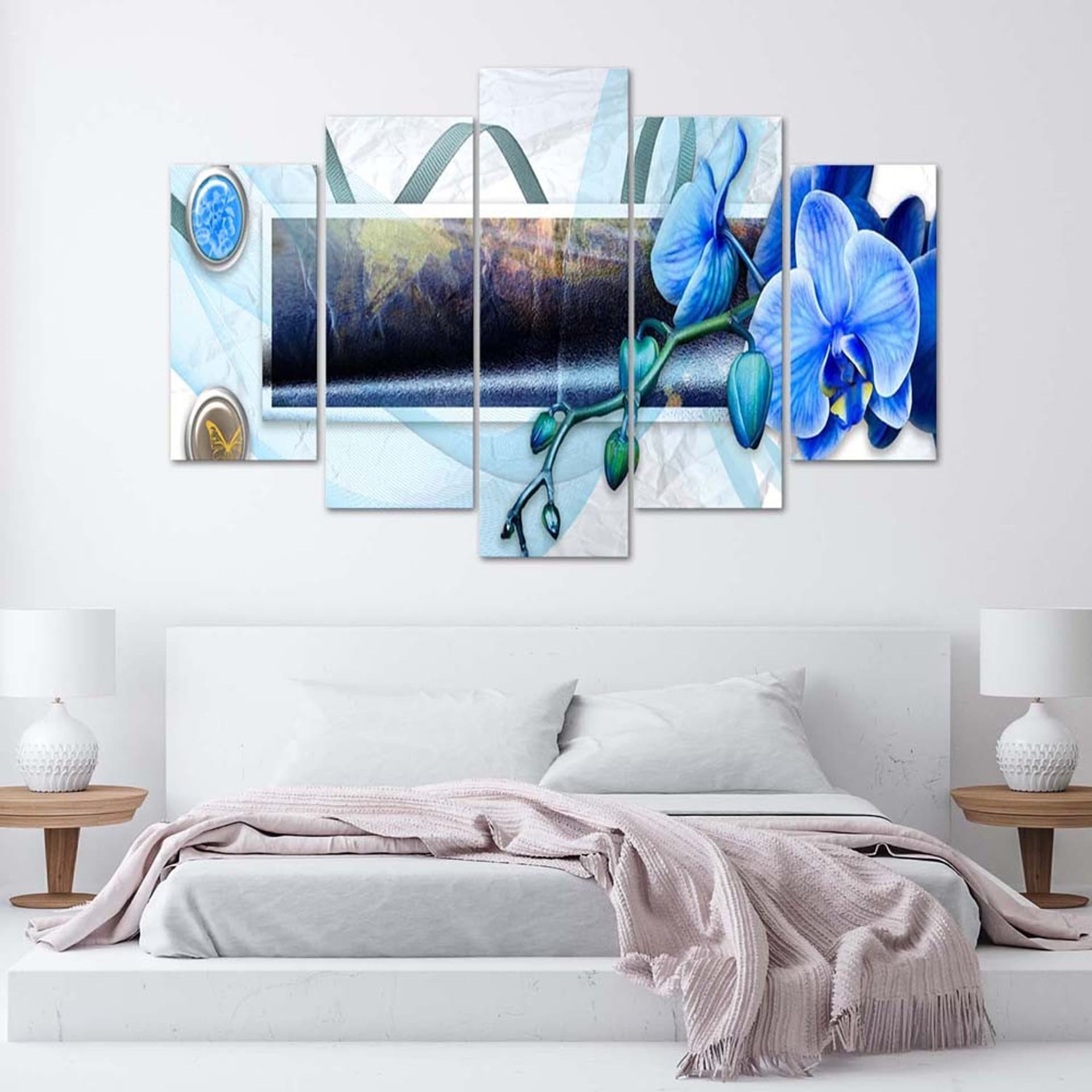 

Obraz pięcioczęściowy Deco Panel, Kompozycja ze storczykiem (Rozmiar 200x100)