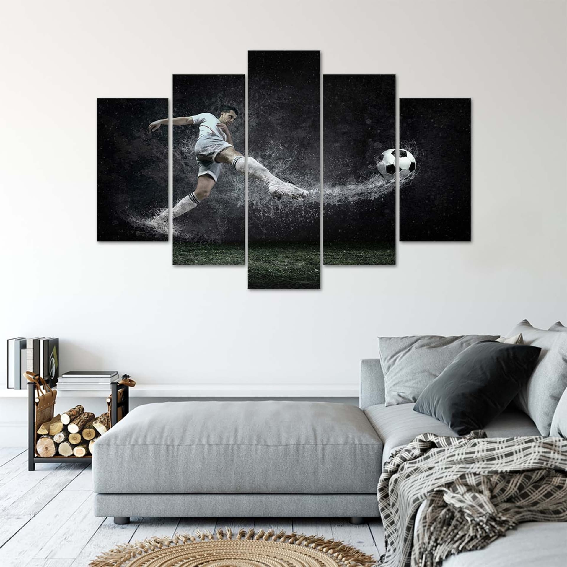 

Obraz pięcioczęściowy Deco Panel, Piłkarz na mokrej murawie (Rozmiar 150x100)
