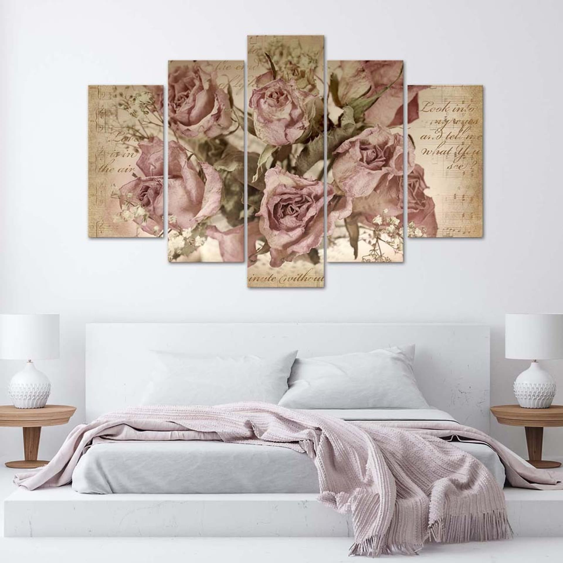 

Obraz pięcioczęściowy Deco Panel, Róże i nuty (Rozmiar 150x100)