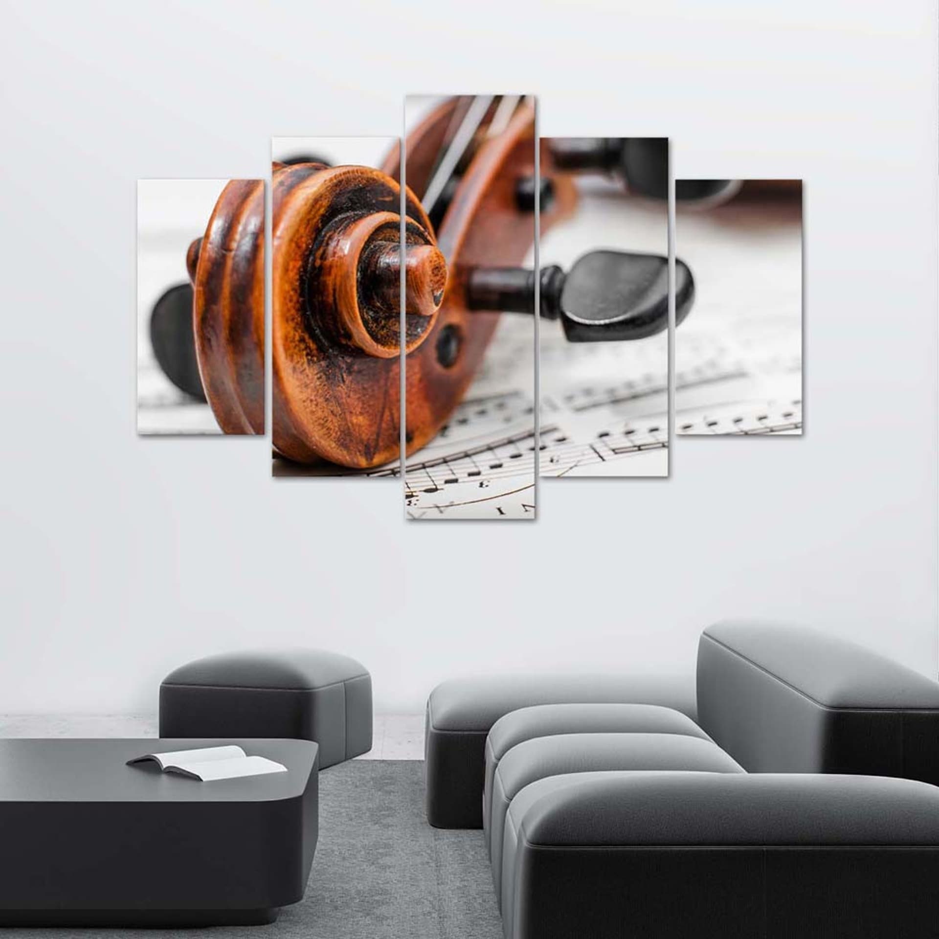 

Obraz pięcioczęściowy Deco Panel, Skrzypce i nuty (Rozmiar 150x100)