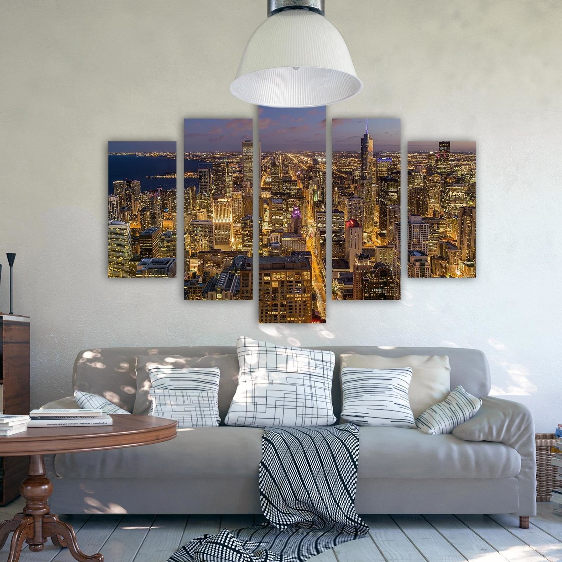 

Obraz pięcioczęściowy na płótnie, Chicago nocą (Rozmiar 100x70)