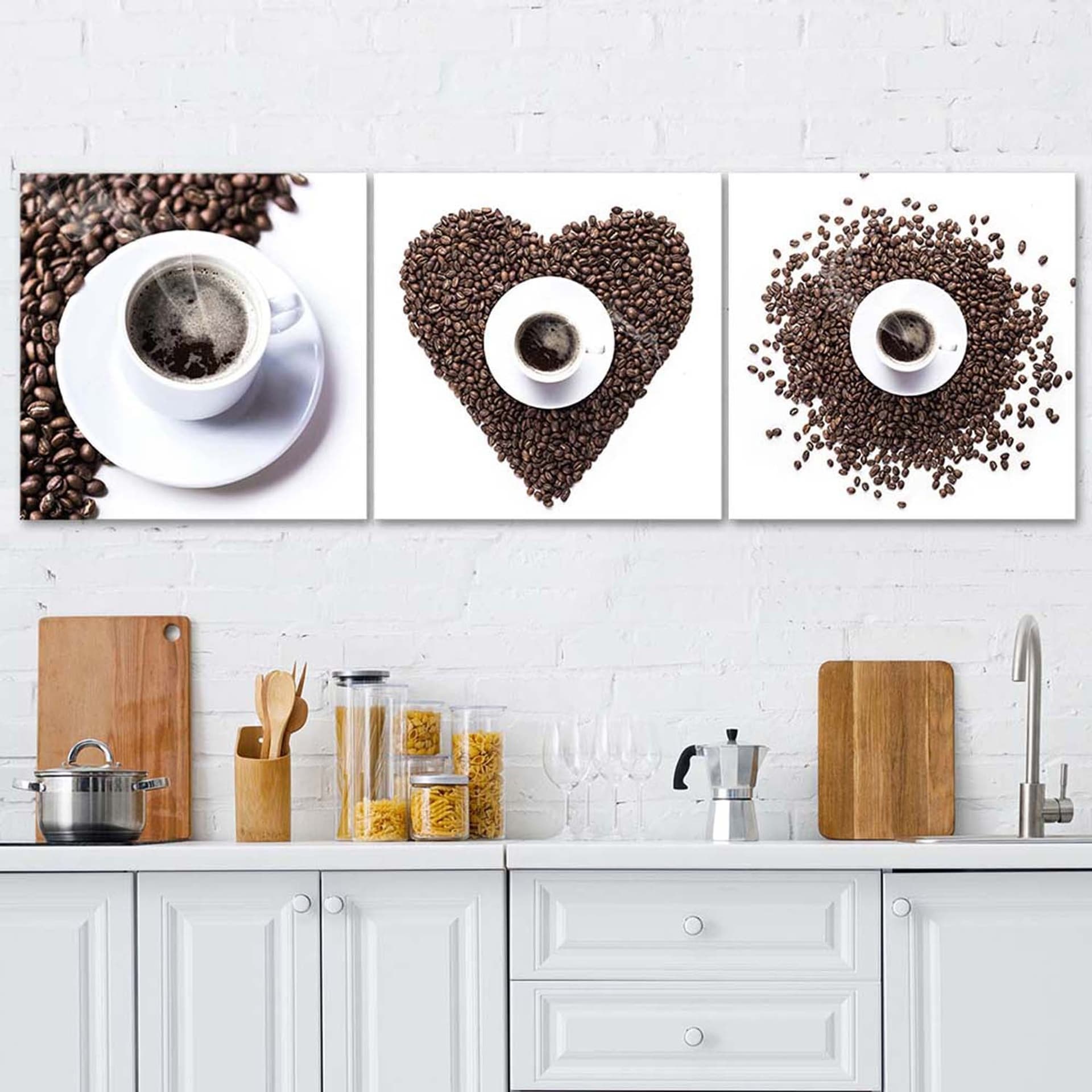 

Zestaw obrazów Deco Panel, Kawowe serce (Rozmiar 90x30)