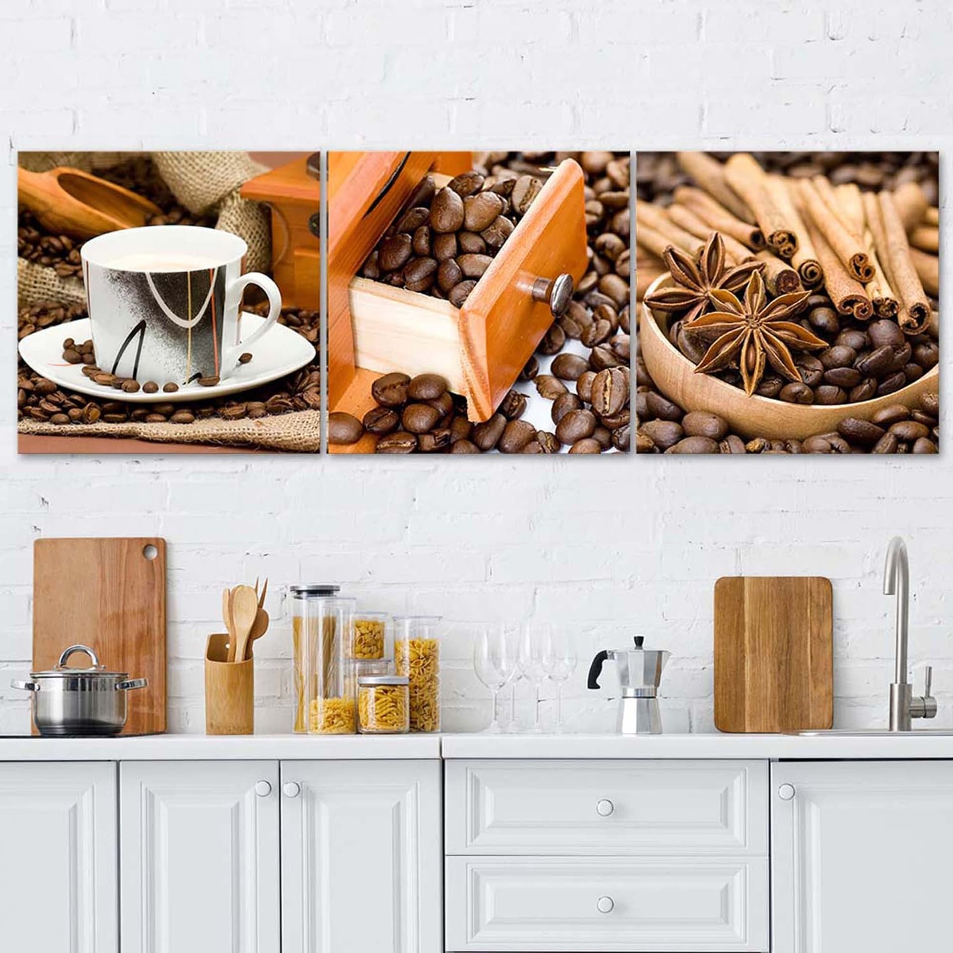 

Zestaw obrazów Deco Panel, Kawa i cynamon (Rozmiar 150x50)