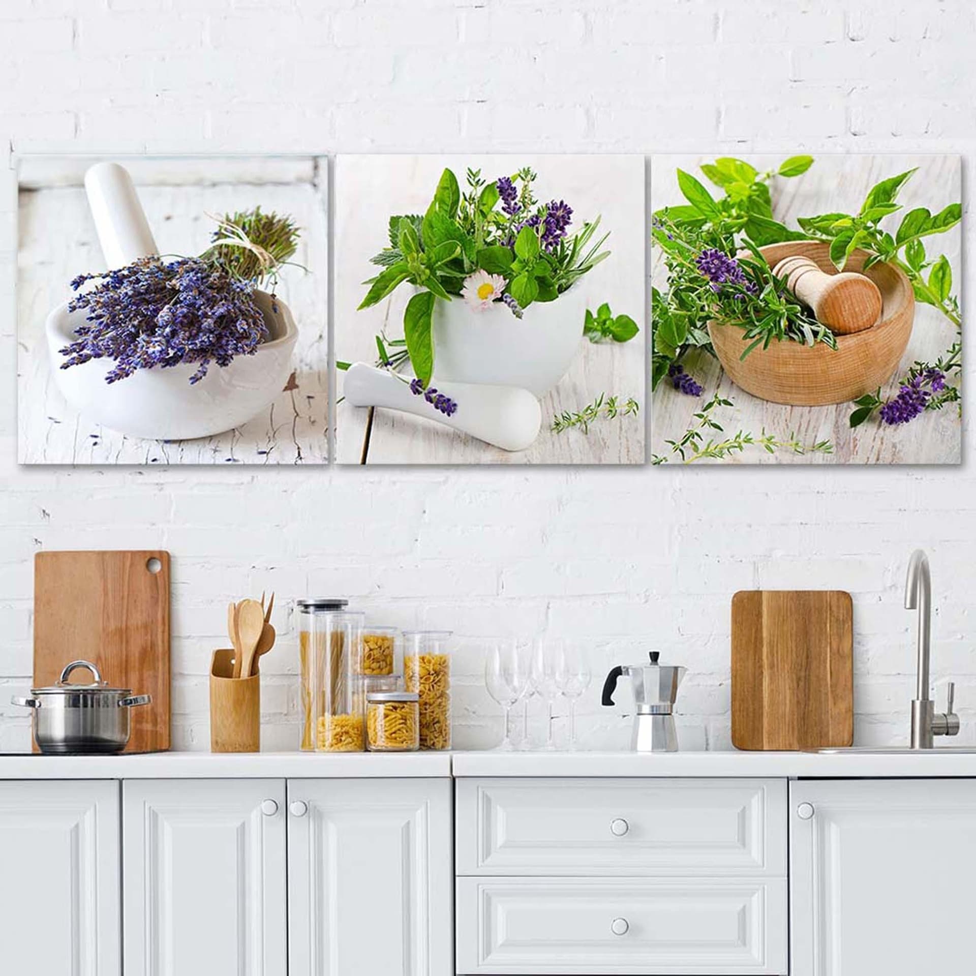 

Zestaw obrazów Deco Panel, Zioła w kuchni (Rozmiar 150x50)