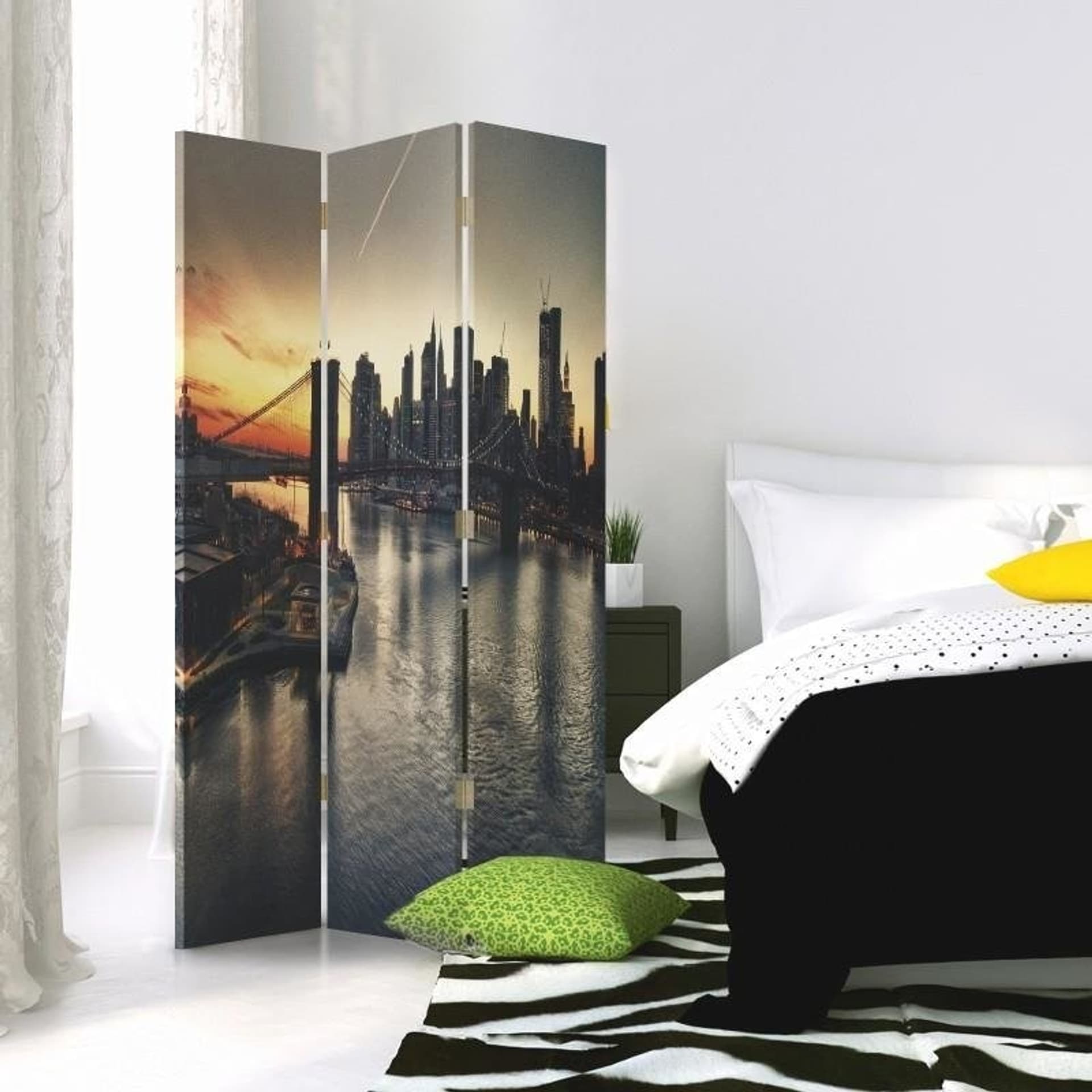 

Parawan dwustronny obrotowy, Brooklyn Bridge w Nowym Jorku (Rozmiar 110x170)