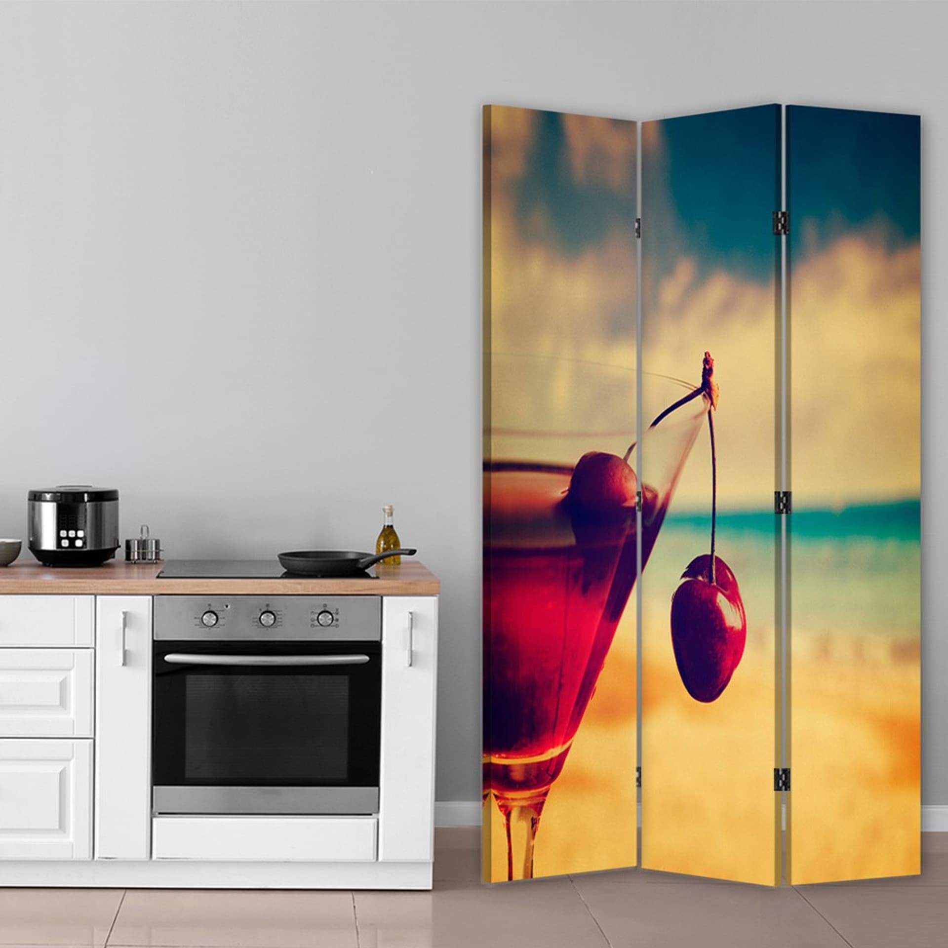 

Parawan dwustronny obrotowy, Wiśniowy drink (Rozmiar 110x170)