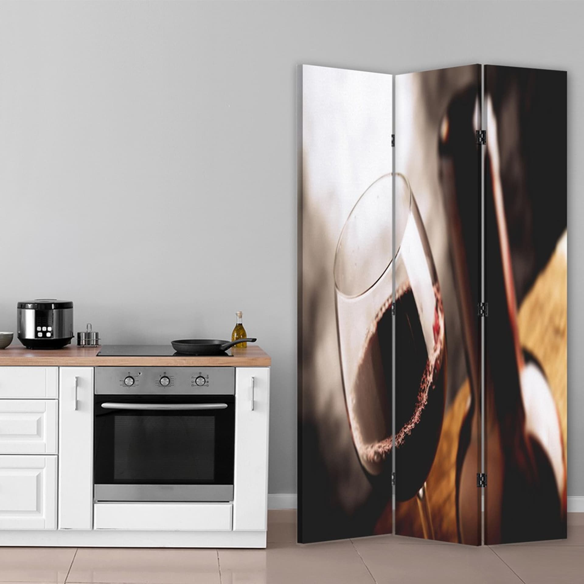 

Parawan dwustronny obrotowy, Lampka wytrawnego wina (Rozmiar 110x170)