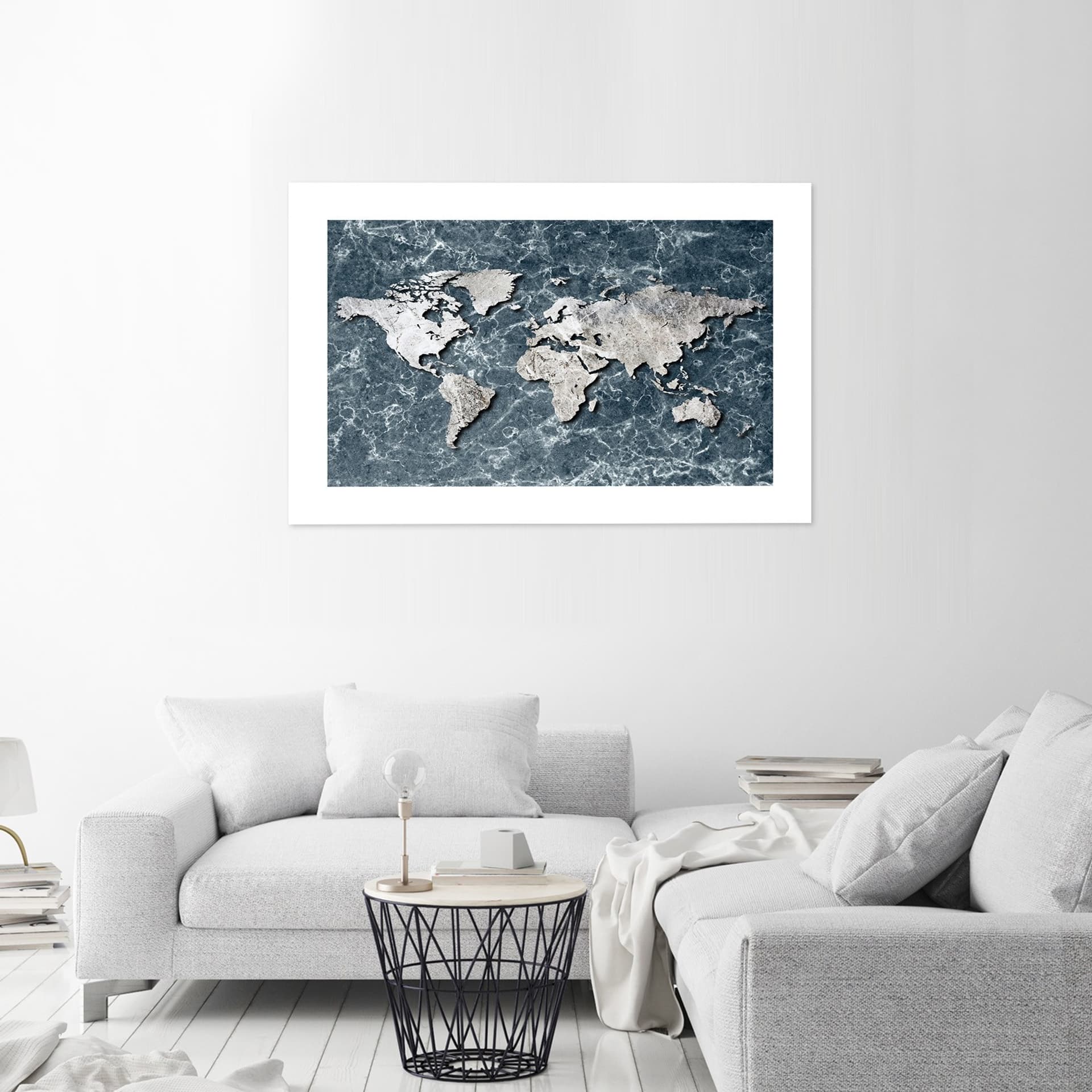 

Plakat, Mapa świata na marmurze (Rozmiar 90x60)