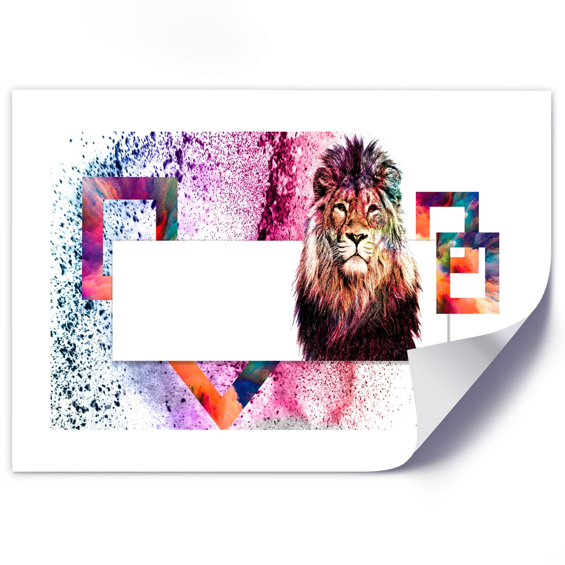 

Plakat, Lew z kolorową grzywą (Rozmiar 45x30)