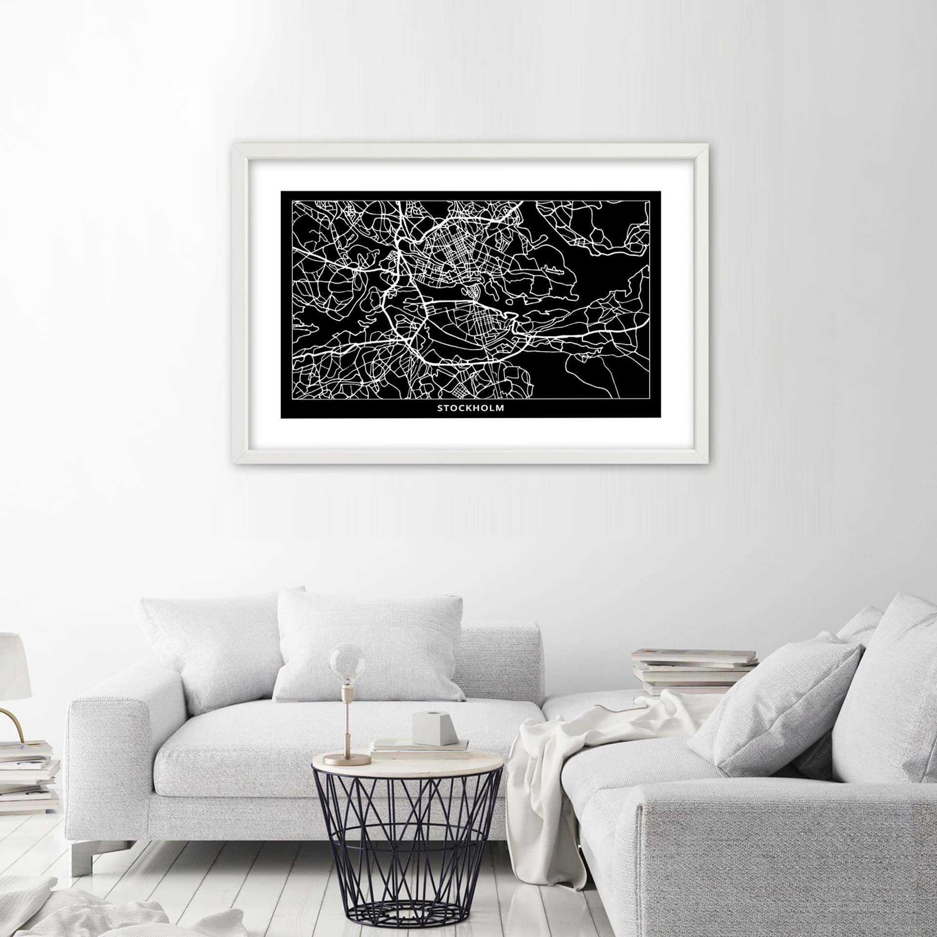 

Obraz w ramie, Plan miasta Sztokholm (Rozmiar 90x60)