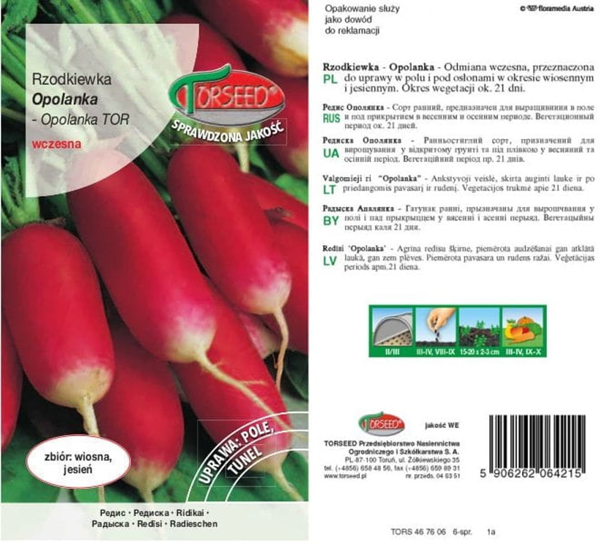

Nasiona Rzodkiewka Opolanka wydłużona Torseed 10g
