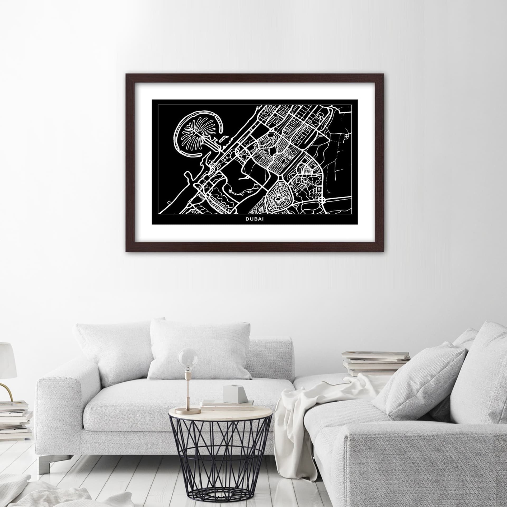 

Obraz w ramie, Plan miasta Dubaj (Rozmiar 90x60)