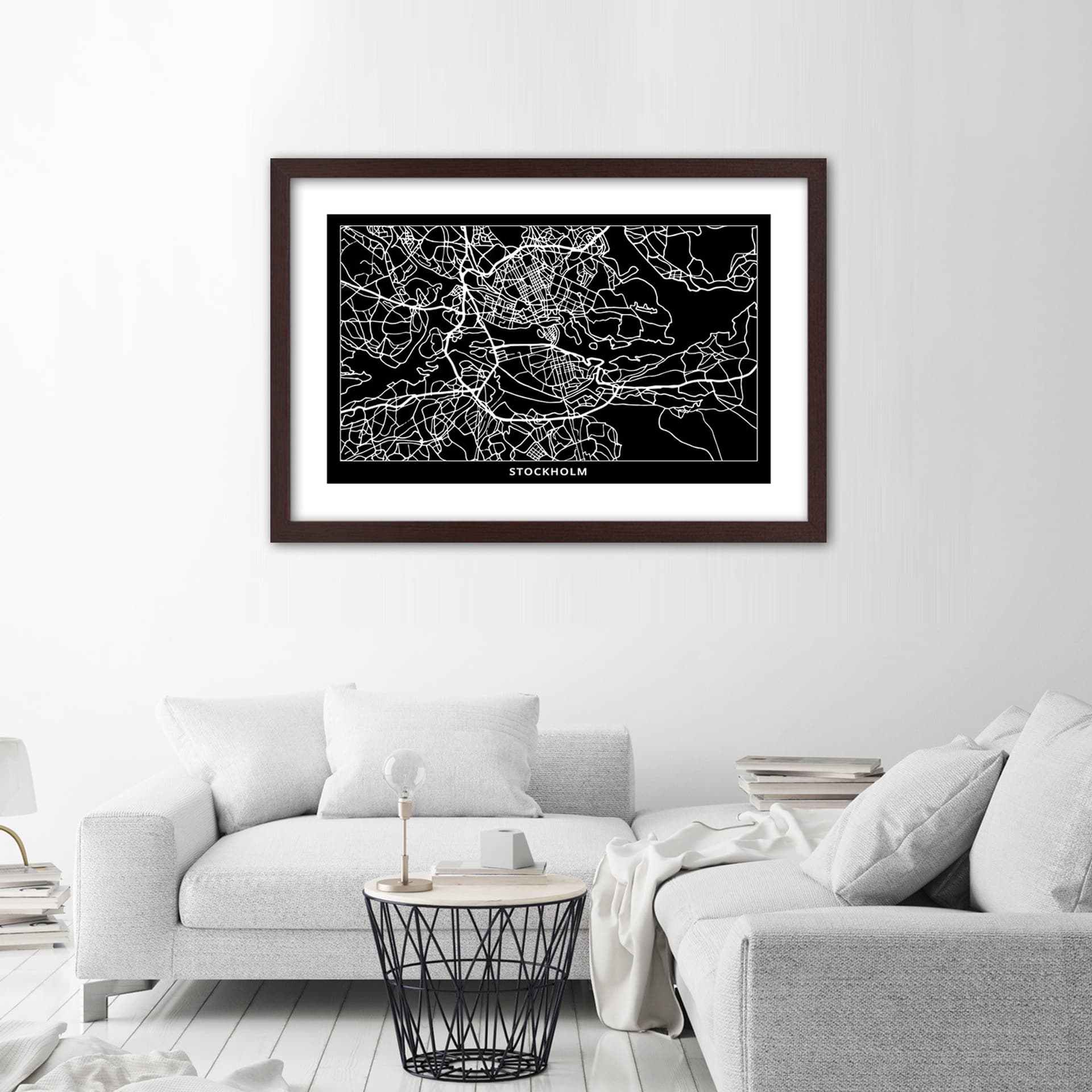

Obraz w ramie, Plan miasta Sztokholm (Rozmiar 90x60)