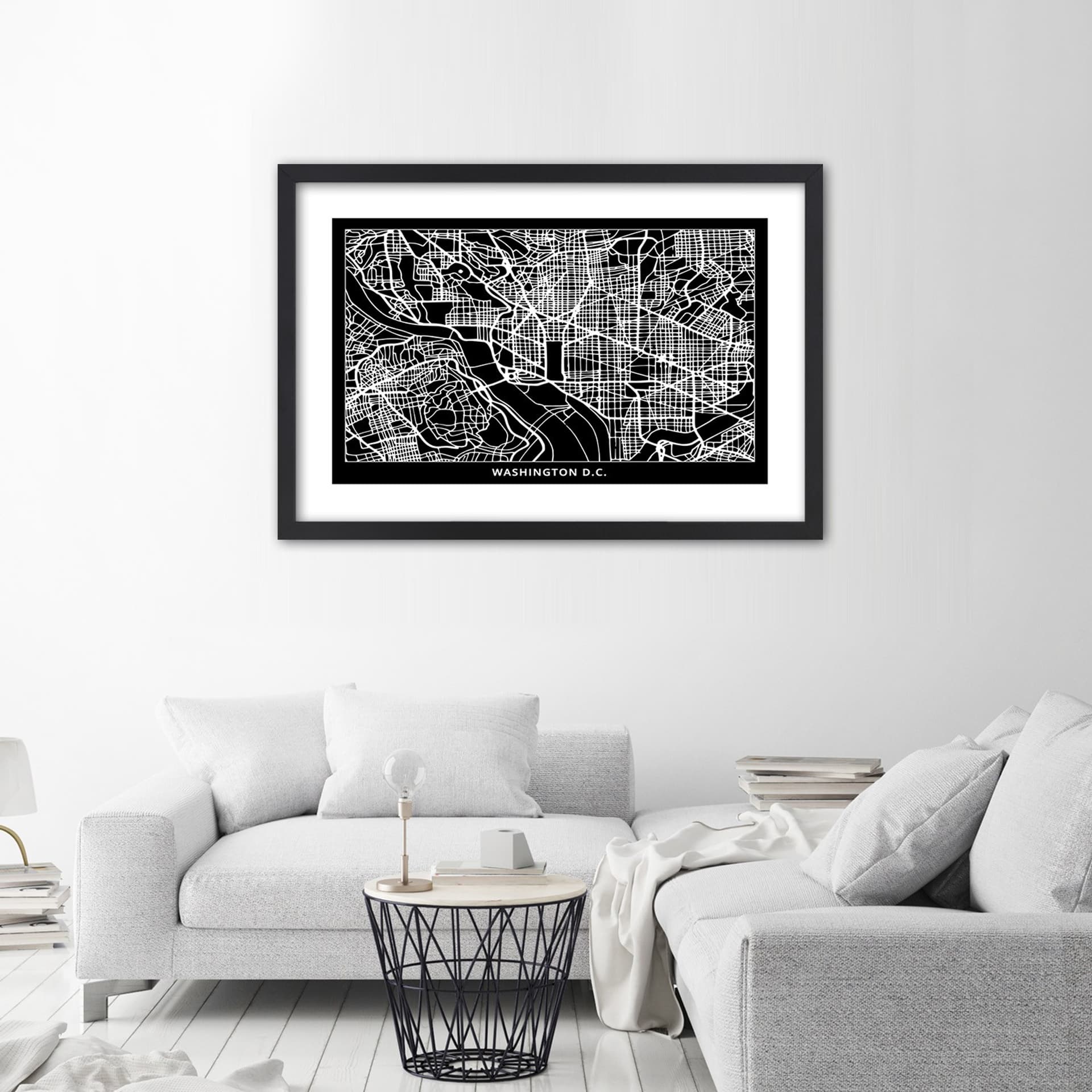 

Obraz w ramie, Plan miasta Waszyngton (Rozmiar 60x40)