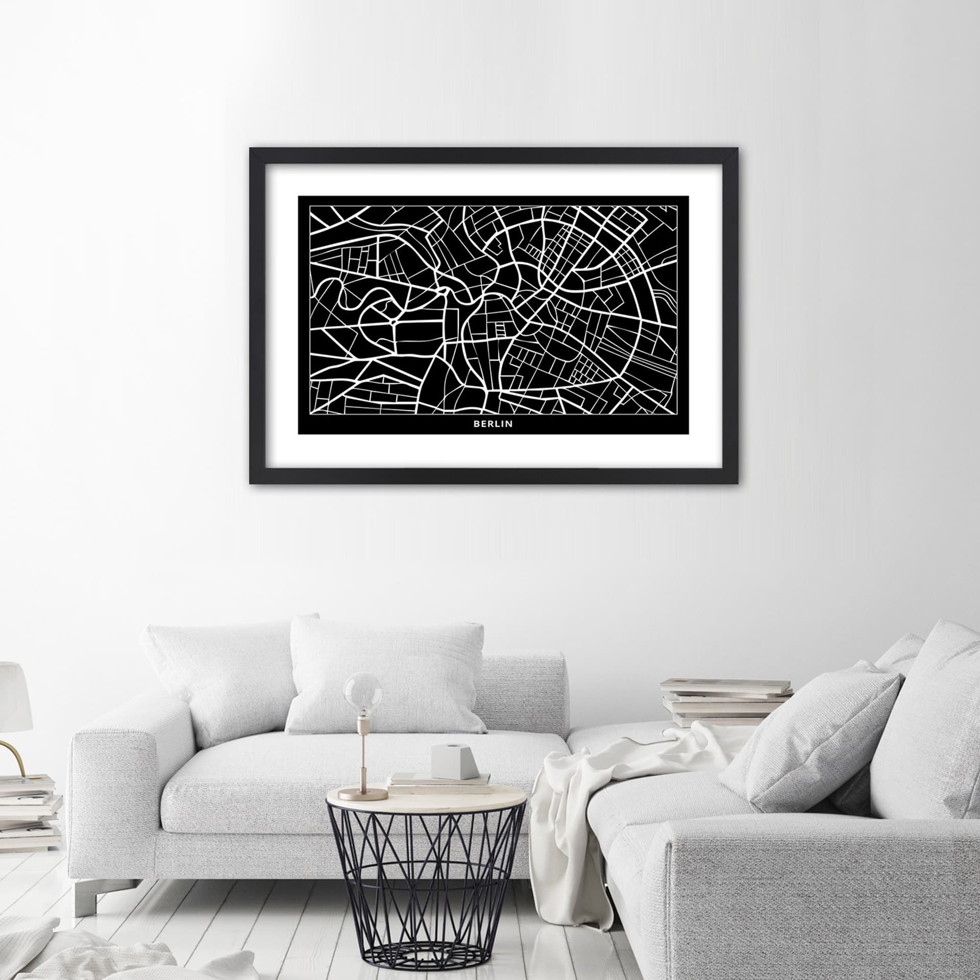 

Obraz w ramie, Plan miasta Berlin (Rozmiar 45x30)