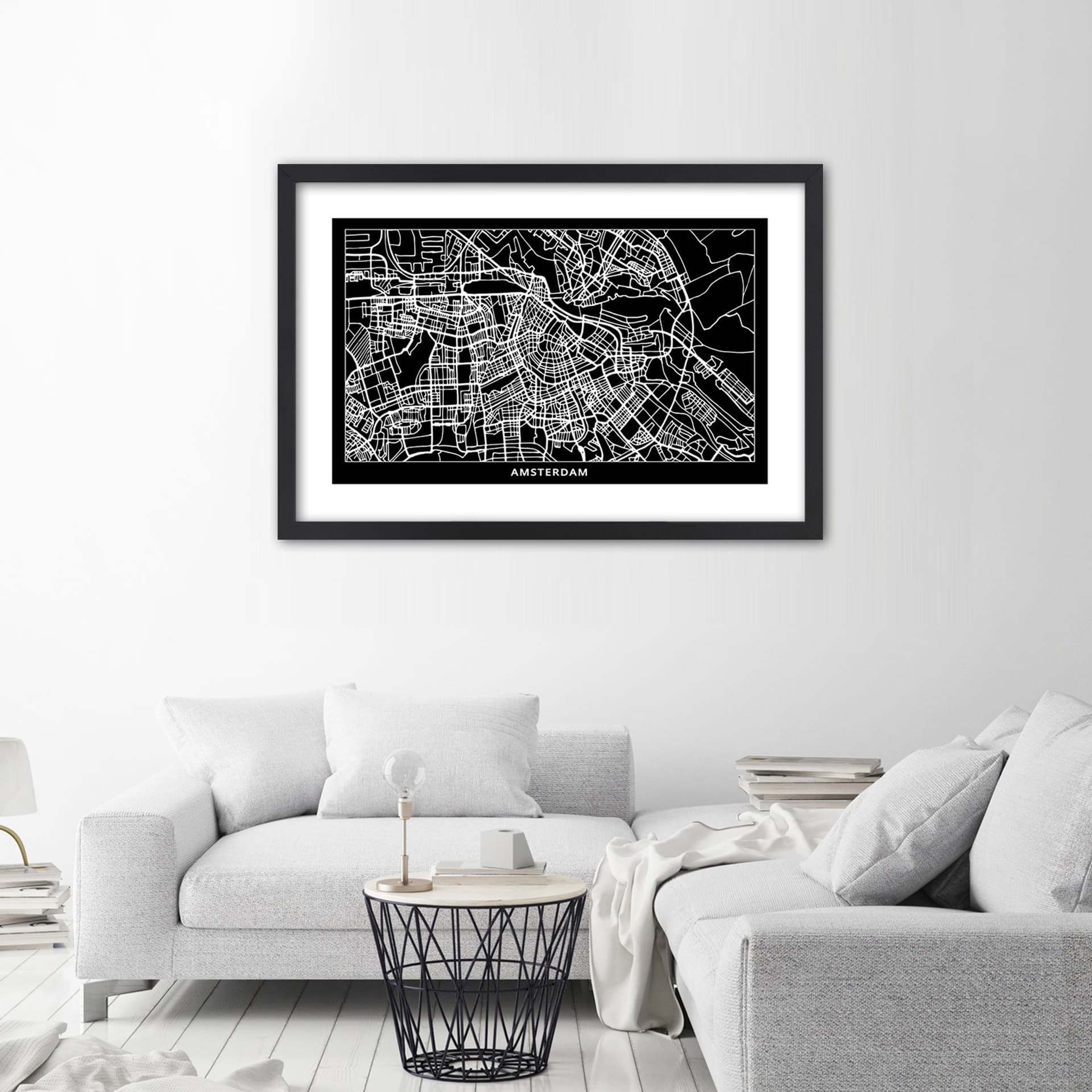 

Obraz w ramie, Plan miasta Amsterdam (Rozmiar 30x20)