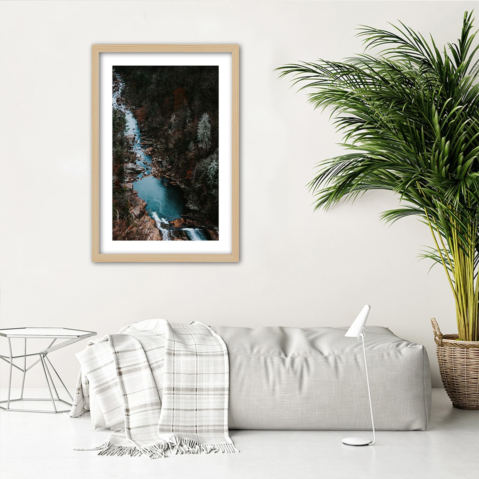 

Obraz w ramie, Rzeka w lesie (Rozmiar 30x45)