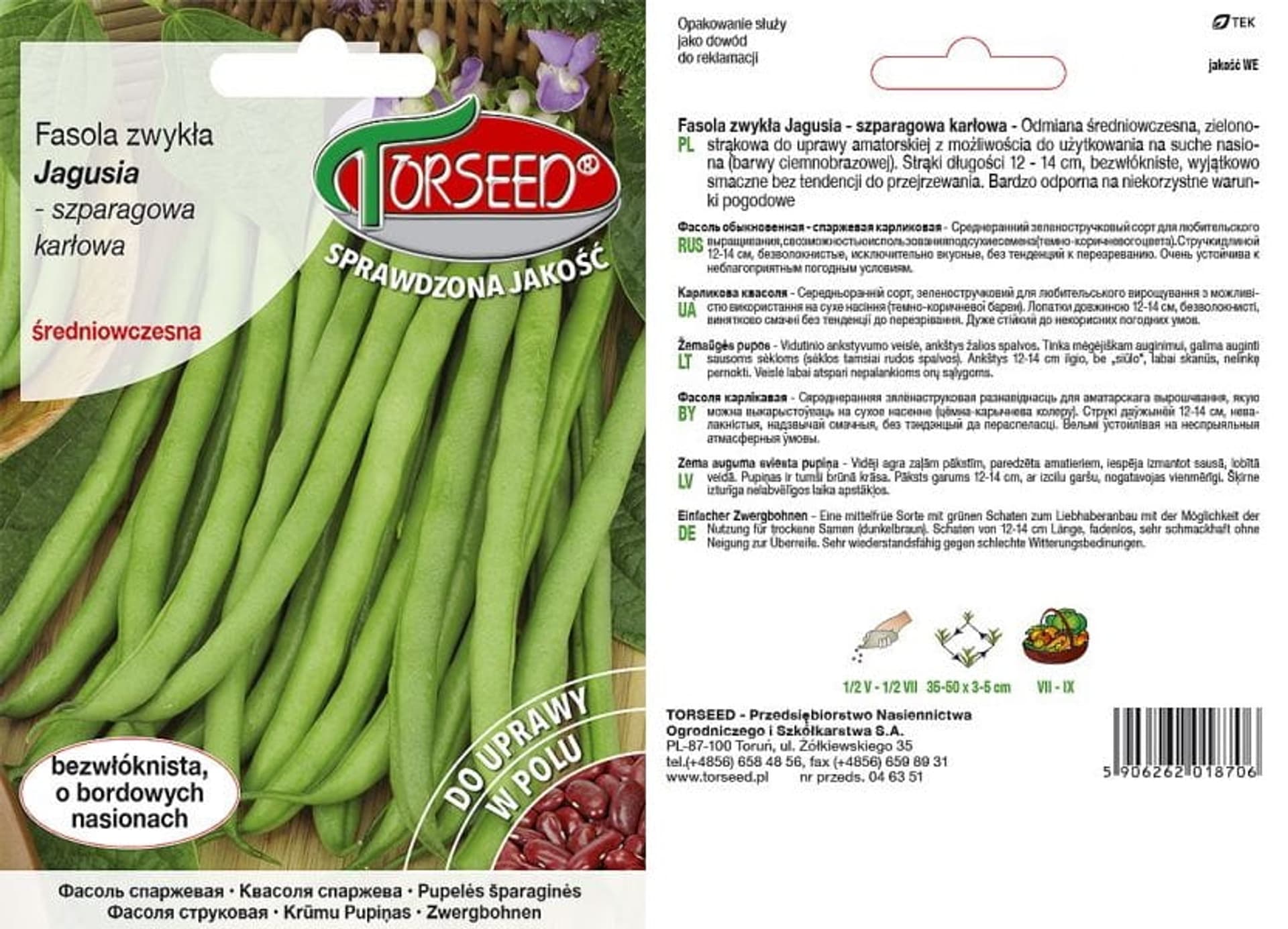 

Nasiona Fasola szparagowa Jagusia Torseed 30g