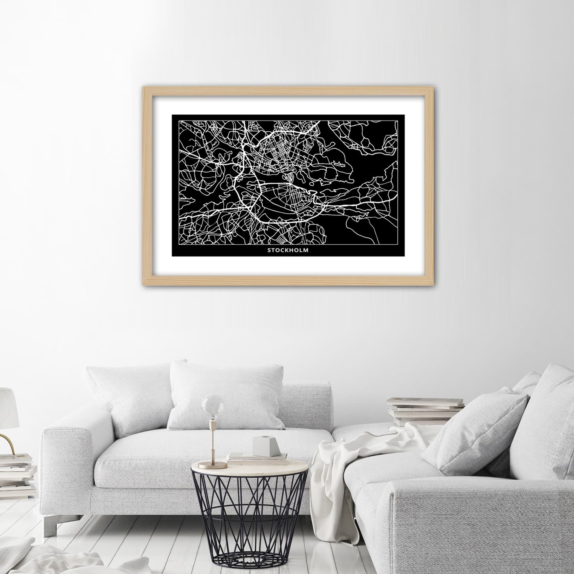 

Obraz w ramie, Plan miasta Sztokholm (Rozmiar 45x30)