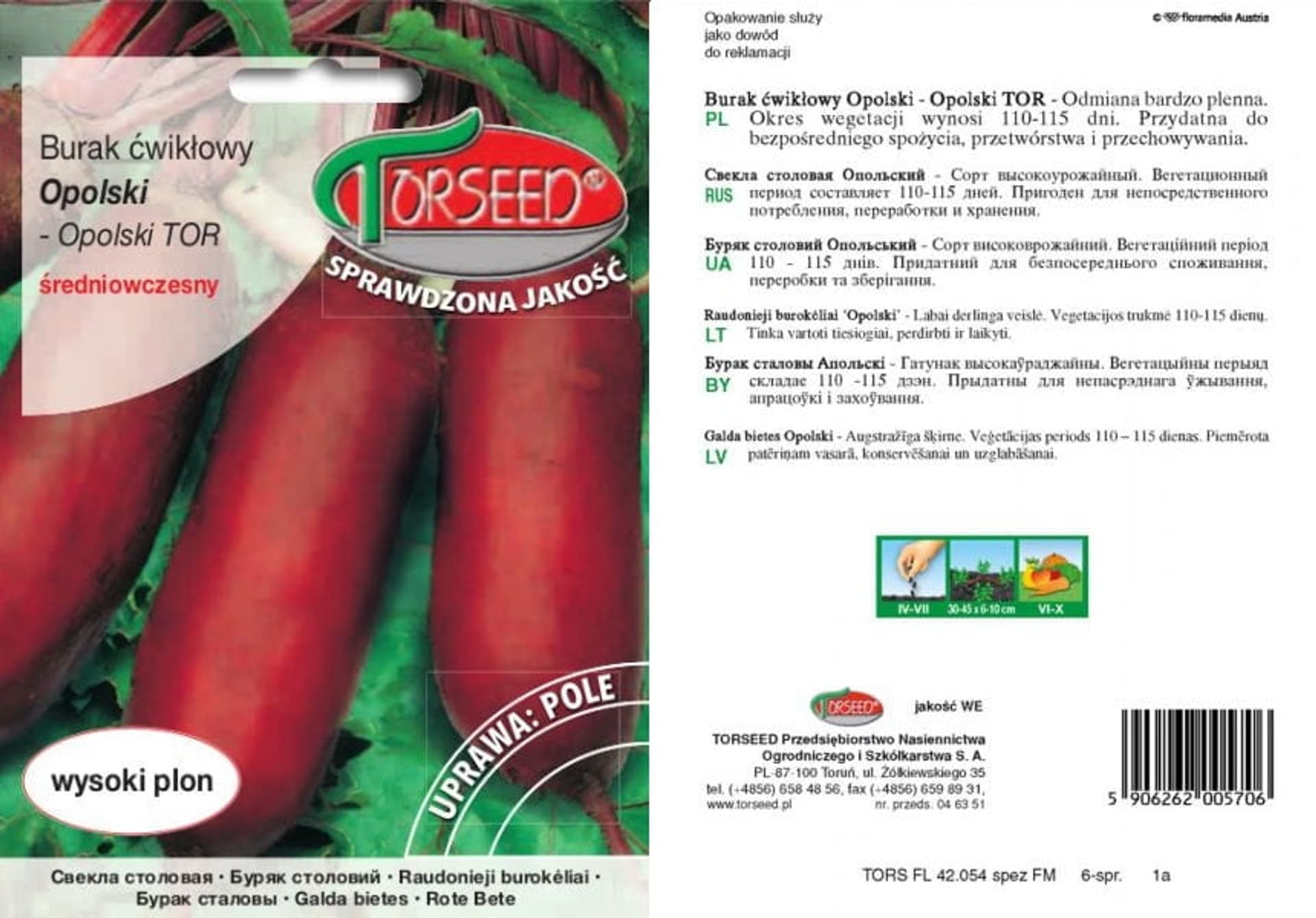

Nasiona Burak ćwikłowy Opolski Torseed 15g
