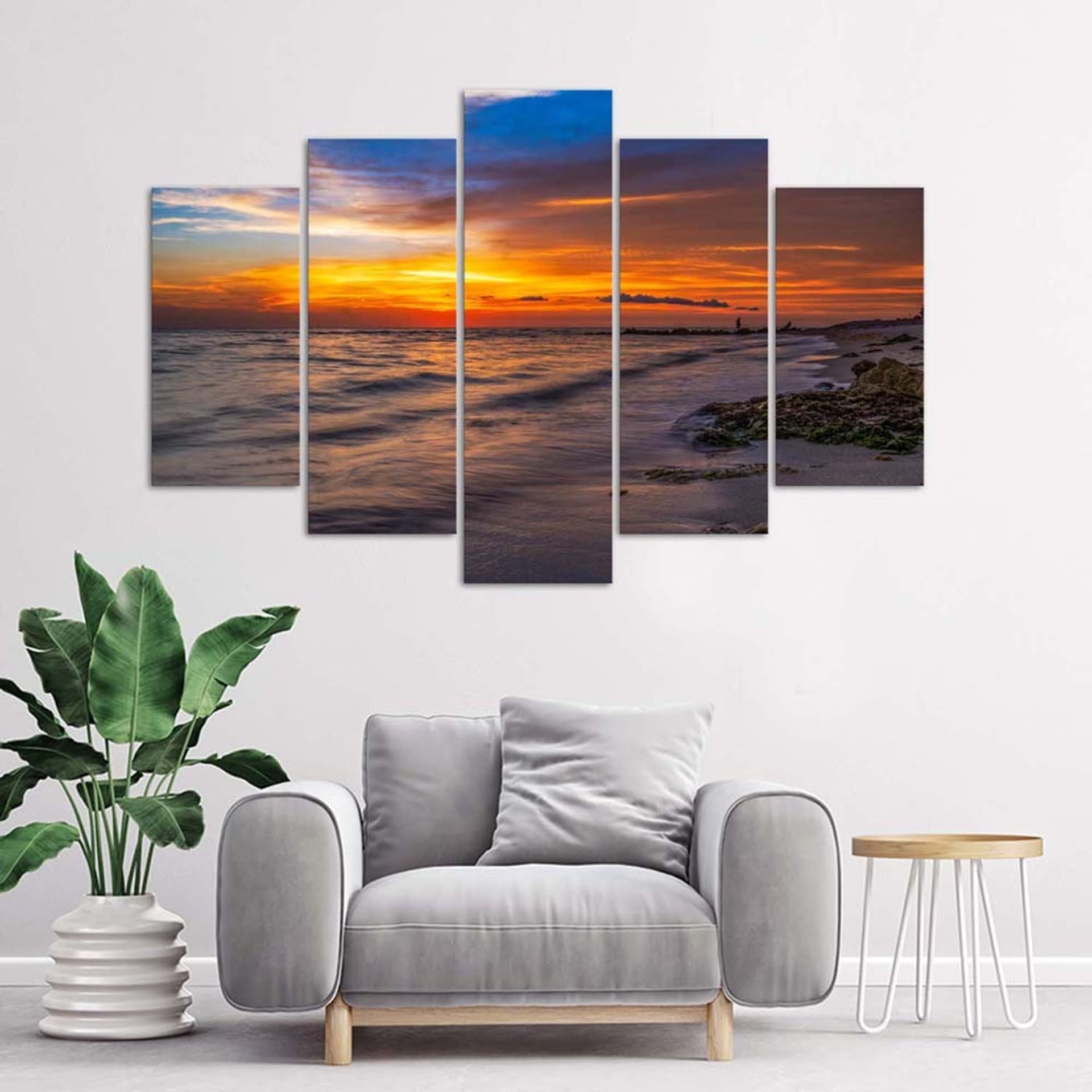 

Obraz pięcioczęściowy Deco Panel, Zachód słońca na plaży (Rozmiar 200x100)