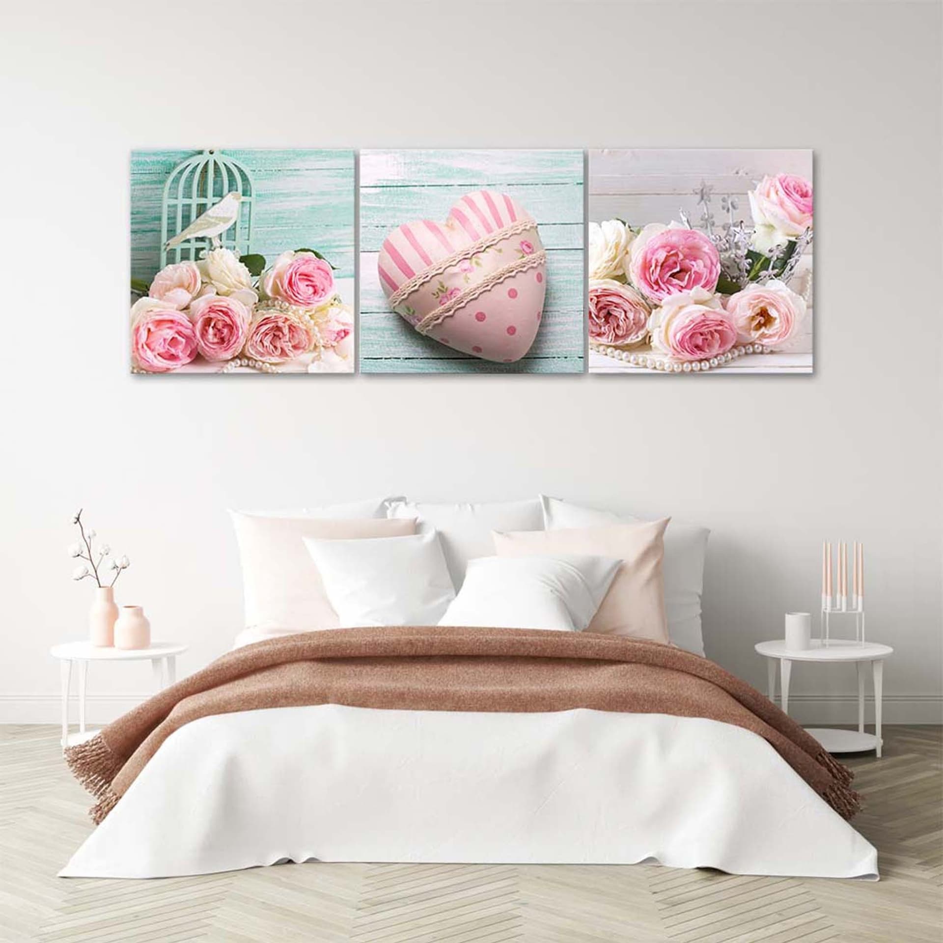 

Zestaw obrazów Deco Panel, Serce i róże vintage (Rozmiar 90x30)