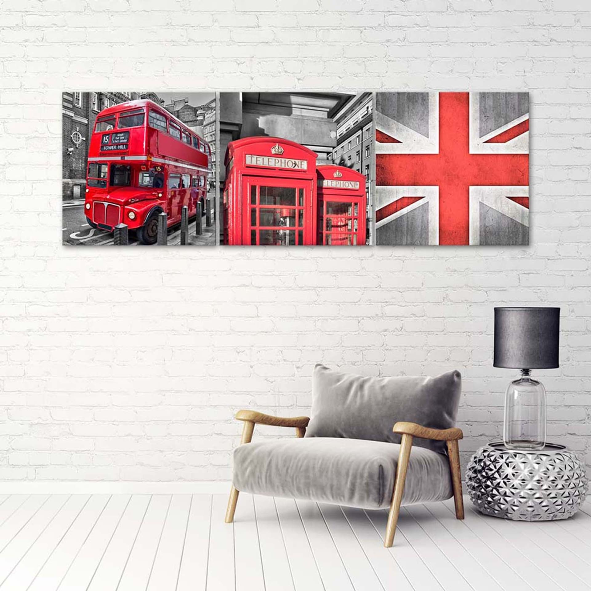 

Zestaw obrazów Deco Panel, Brytyjska czerwień (Rozmiar 150x50)