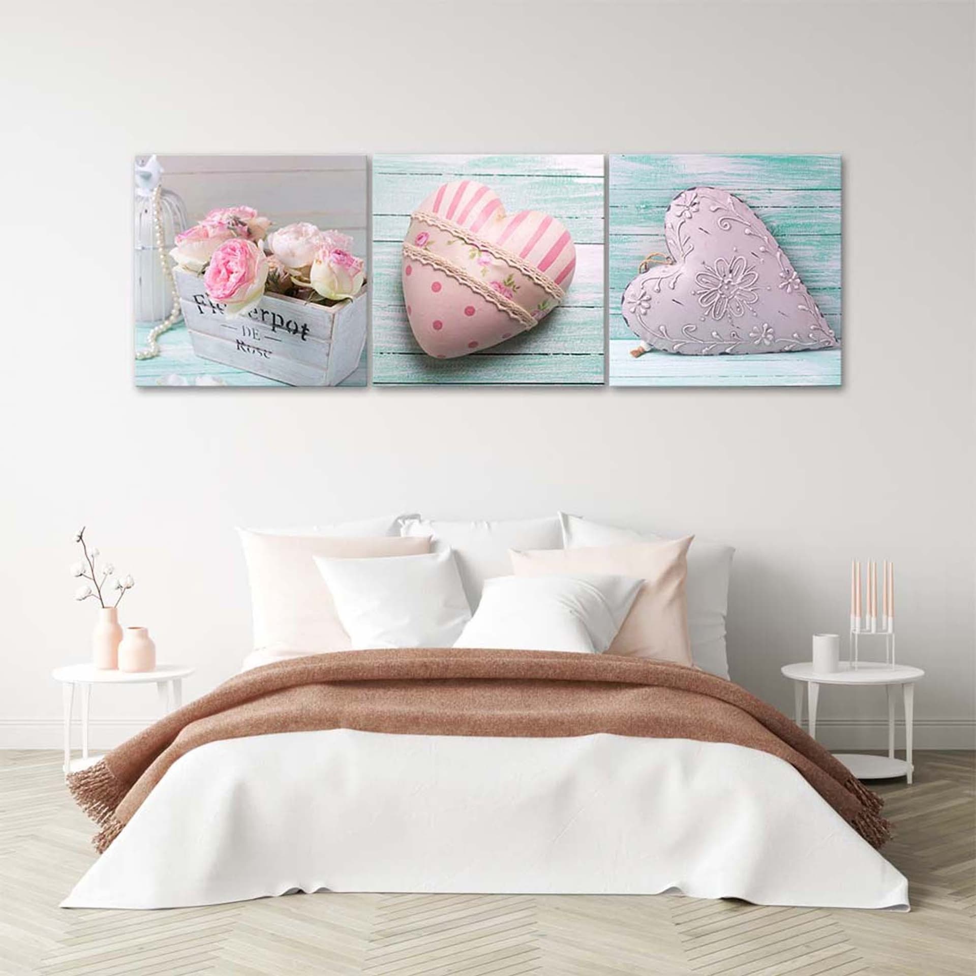 

Zestaw obrazów Deco Panel, Różowe serca (Rozmiar 90x30)