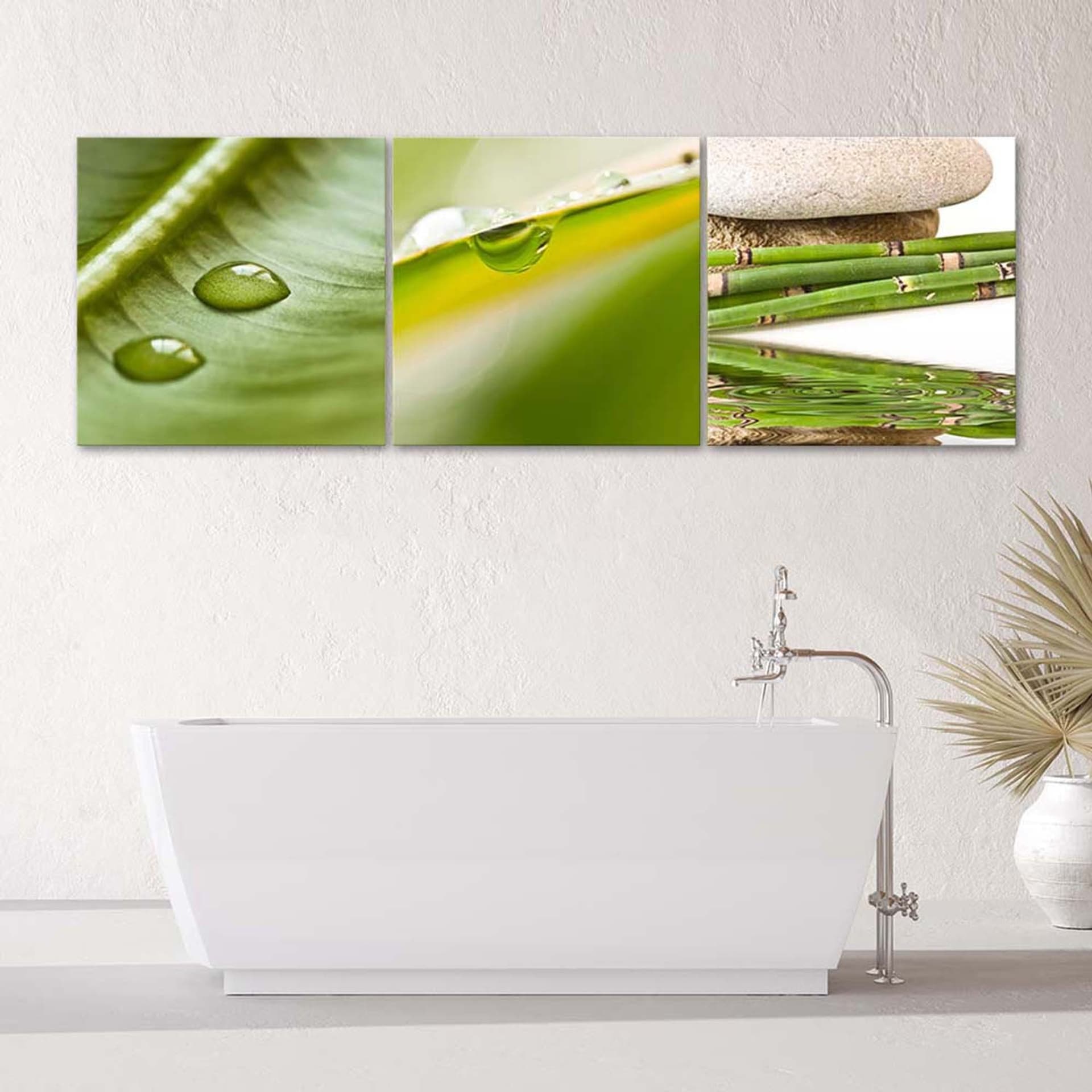 

Zestaw obrazów Deco Panel, Liście zen z kroplami rosy (Rozmiar 120x40)