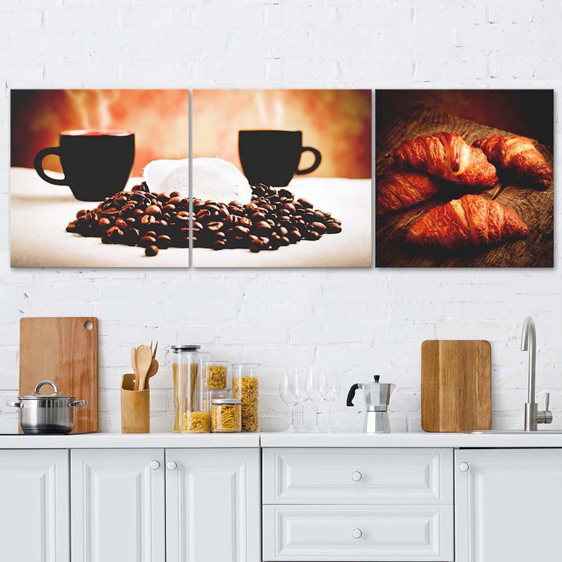 

Zestaw obrazów Deco Panel, Kawa i rogaliki (Rozmiar 120x40)