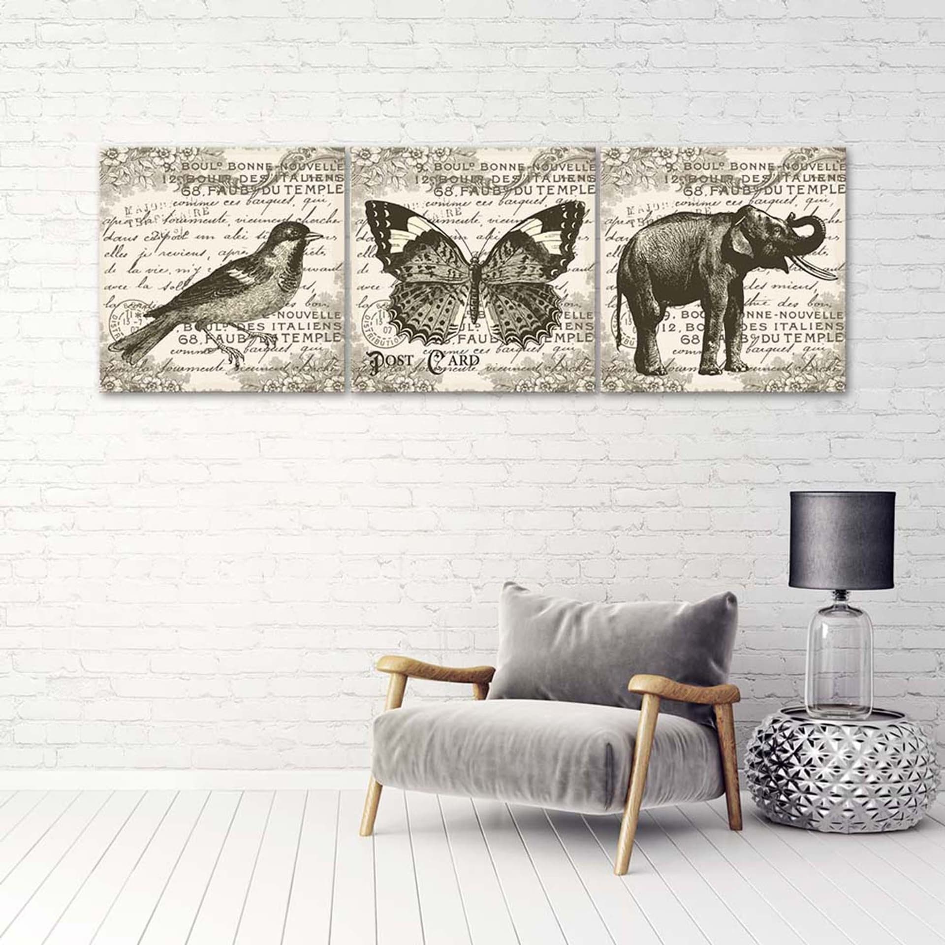 

Zestaw obrazów Deco Panel, Retro zwierzęta (Rozmiar 90x30)
