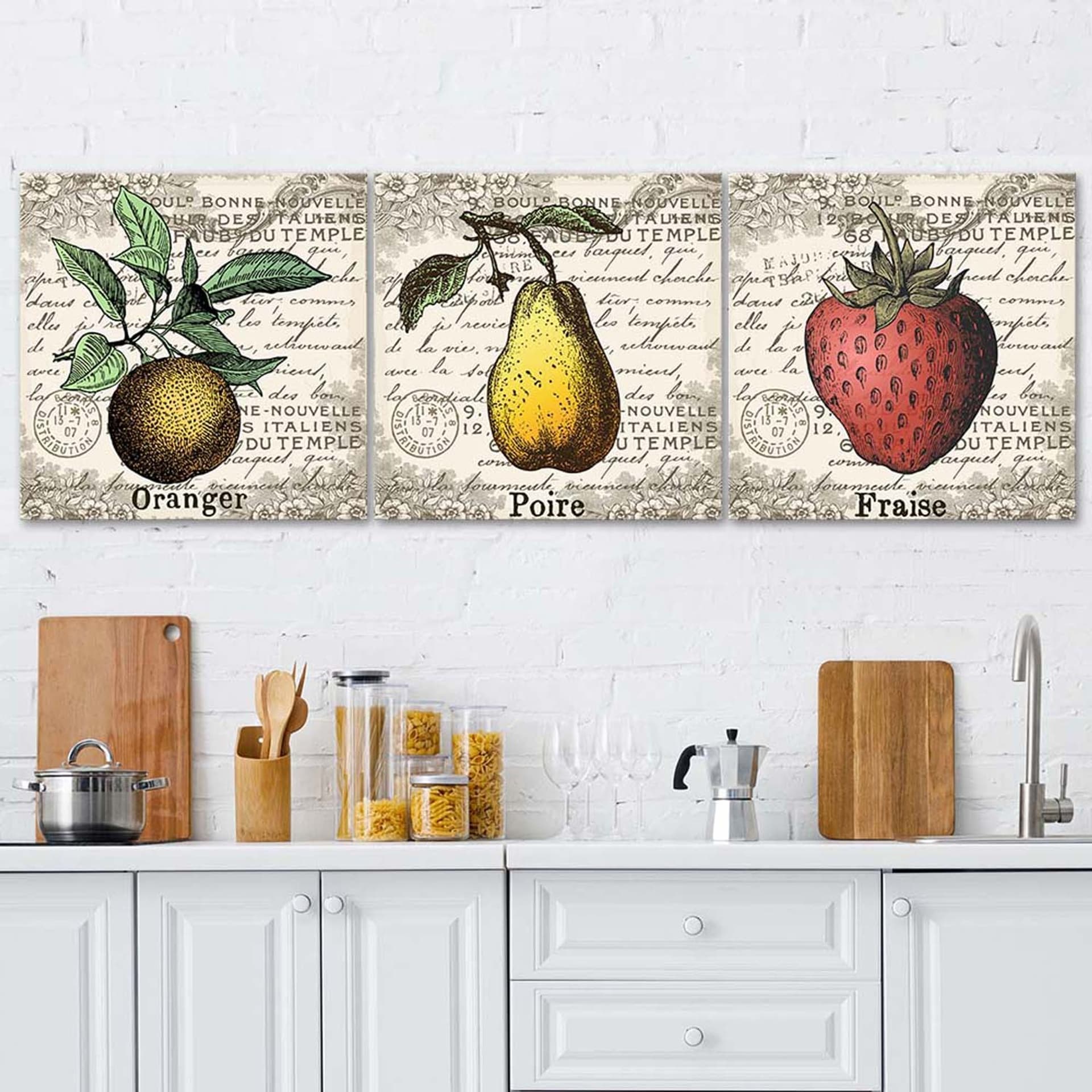 

Zestaw obrazów Deco Panel, Owoce Retro (Rozmiar 90x30)