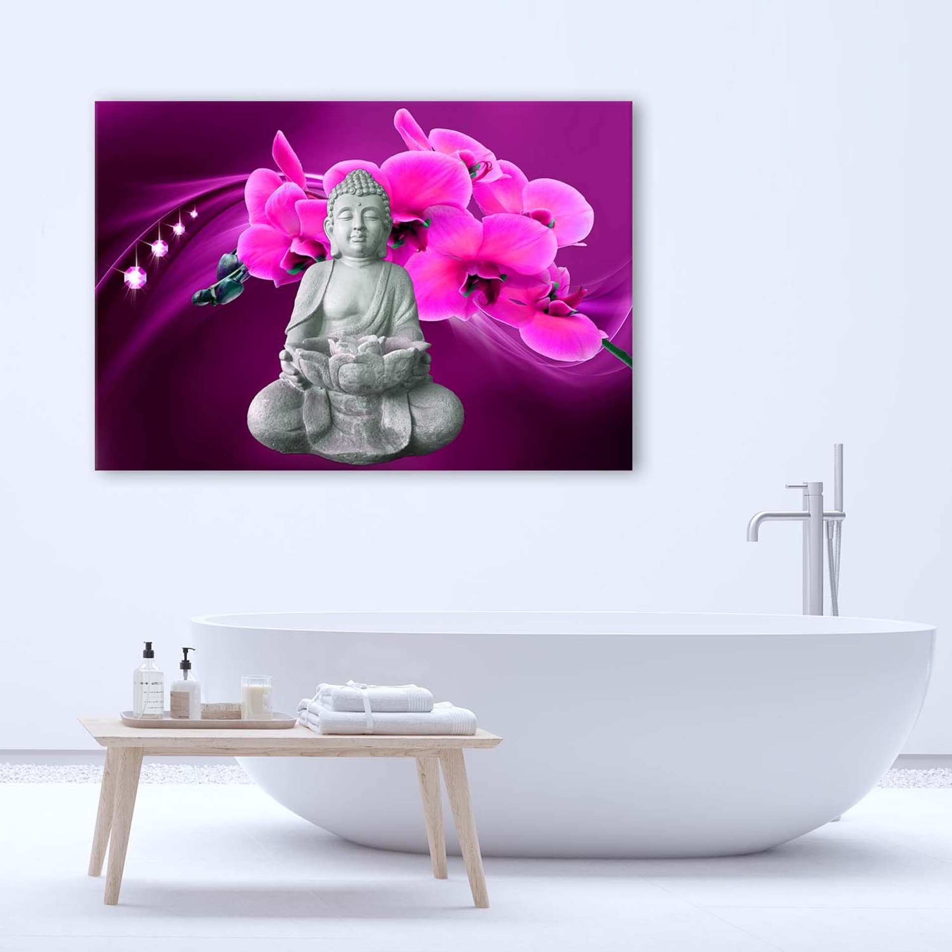 

Obraz Deco Panel, Budda z różową orchideą (Rozmiar 120x80)