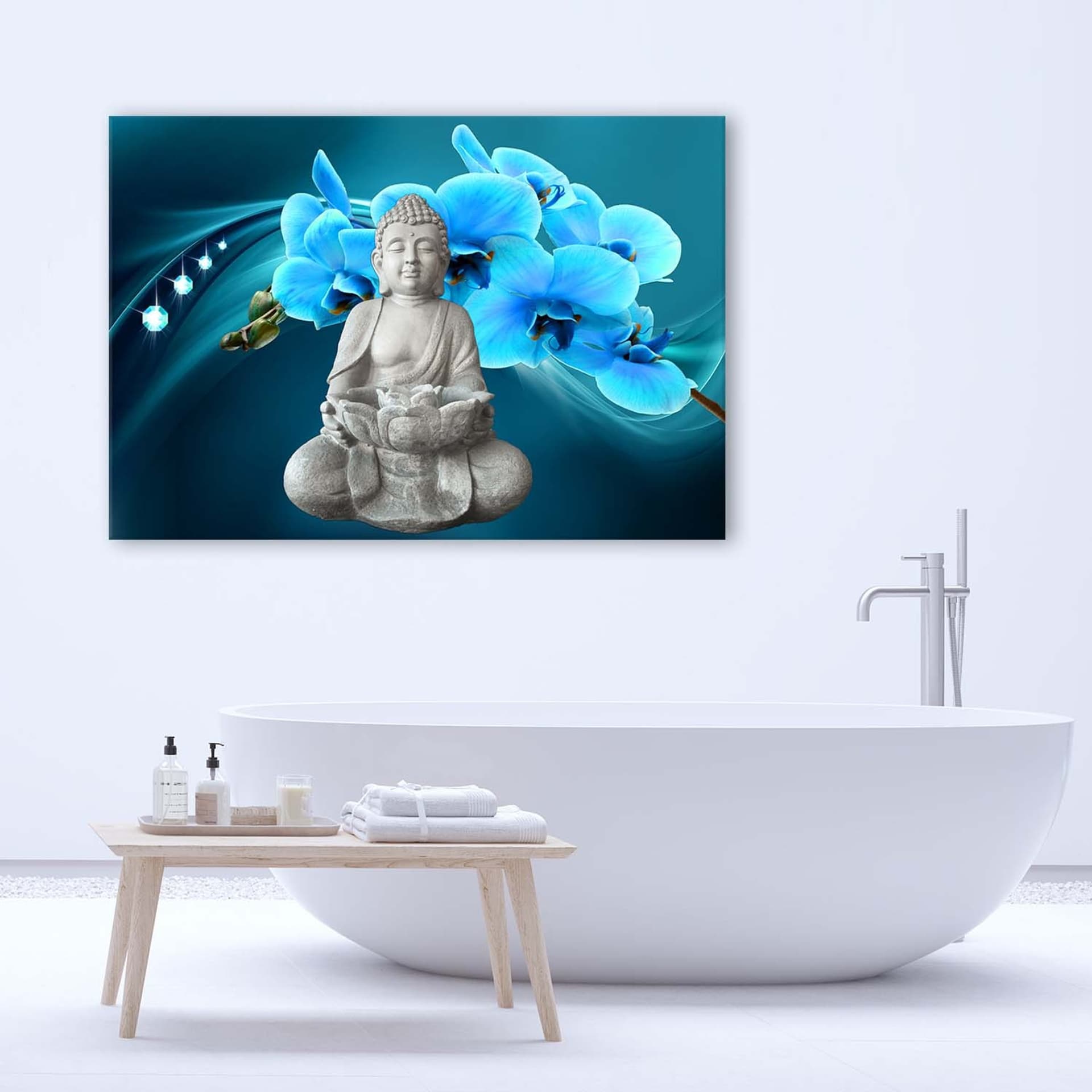 

Obraz Deco Panel, Budda z niebieską orchideą (Rozmiar 90x60)