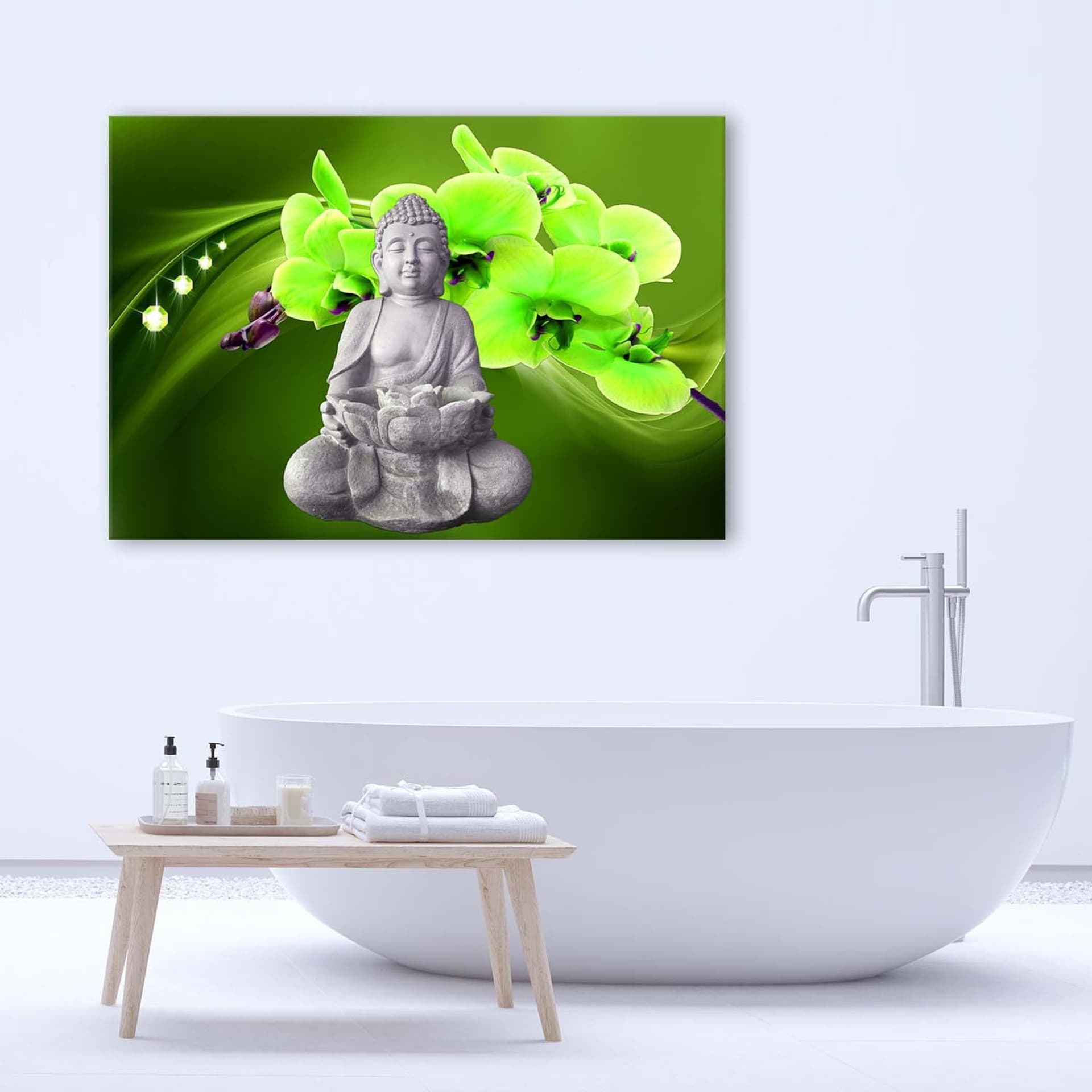 

Obraz Deco Panel, Budda z zieloną orchideą (Rozmiar 120x80)