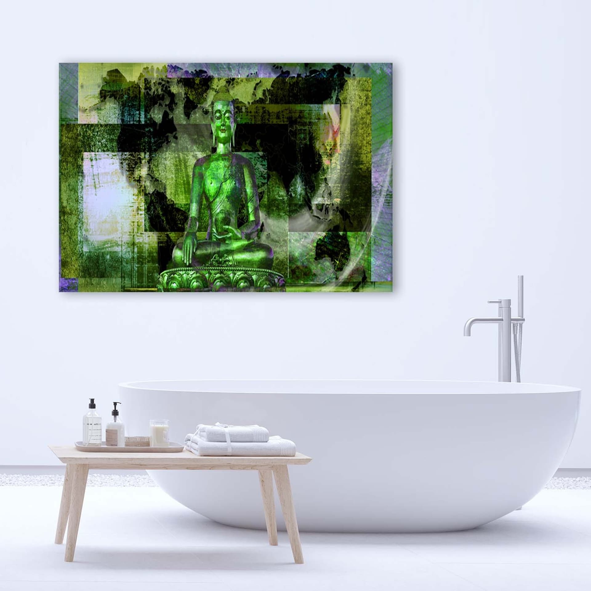 

Obraz Deco Panel, Budda i abstrakcyjne tło - zielone (Rozmiar 120x80)
